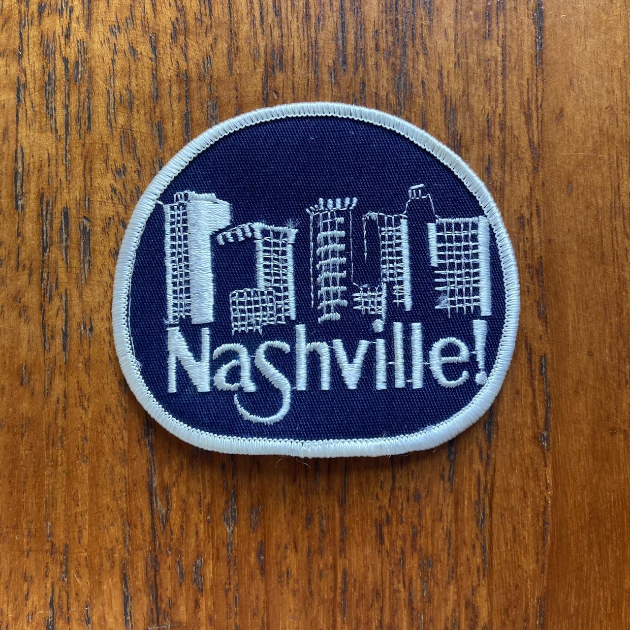Vintage 80s USA Nashville Tennessee city skyline embroidered patch