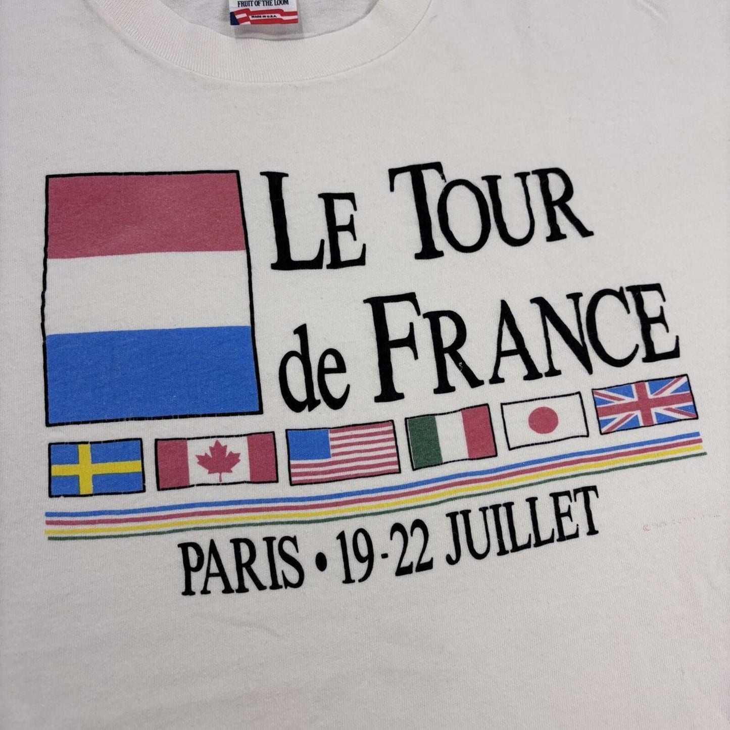 Vintage 90s Tour De France cycling race promotional t-shirt