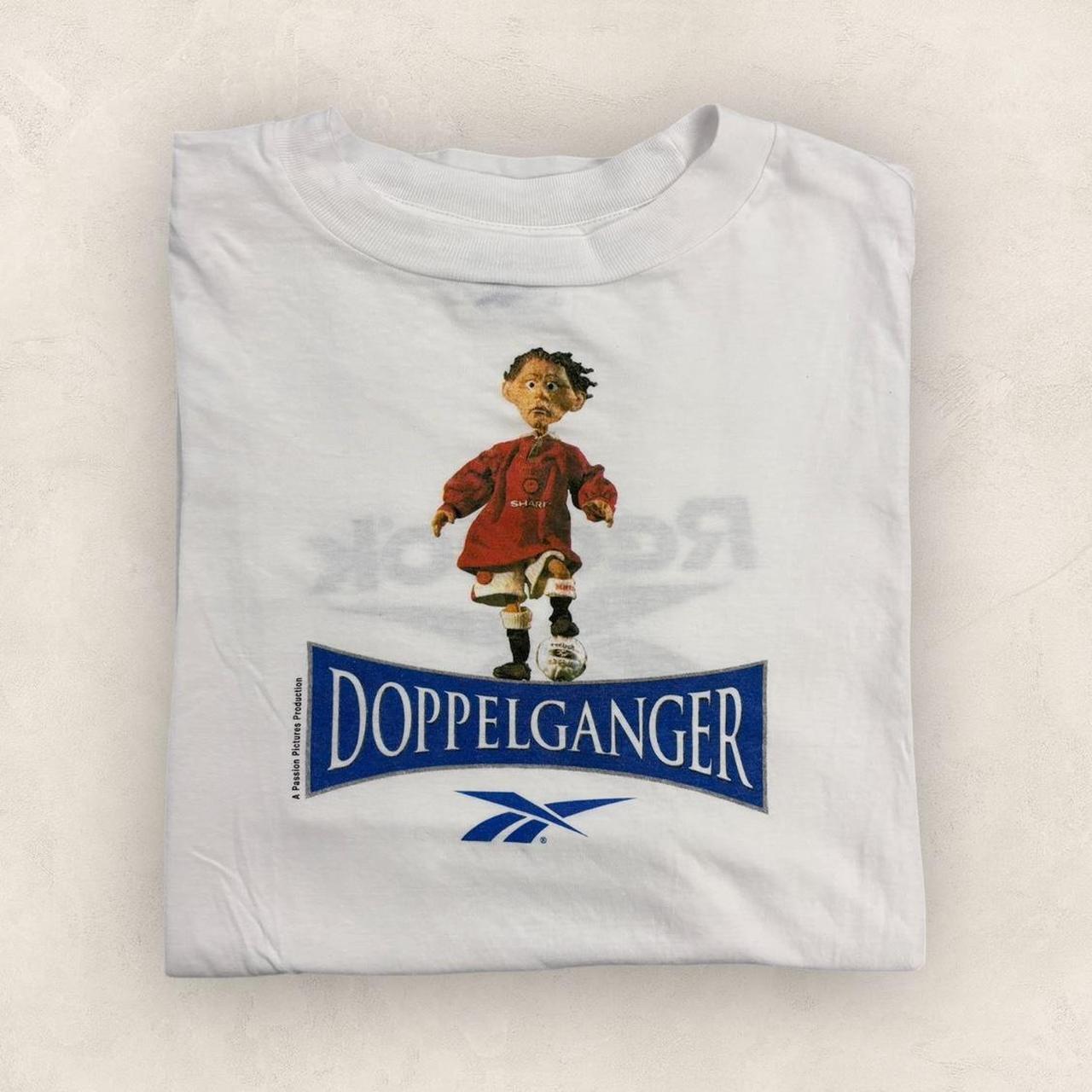Vintage 90s USA Ryan Giggs Manchester United doppelgänger short film Reebok graphic t-shirt