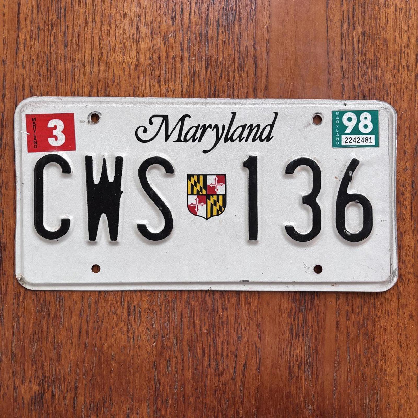 Maryland License Plate Vintage Maryland Flag Vintage License Plate