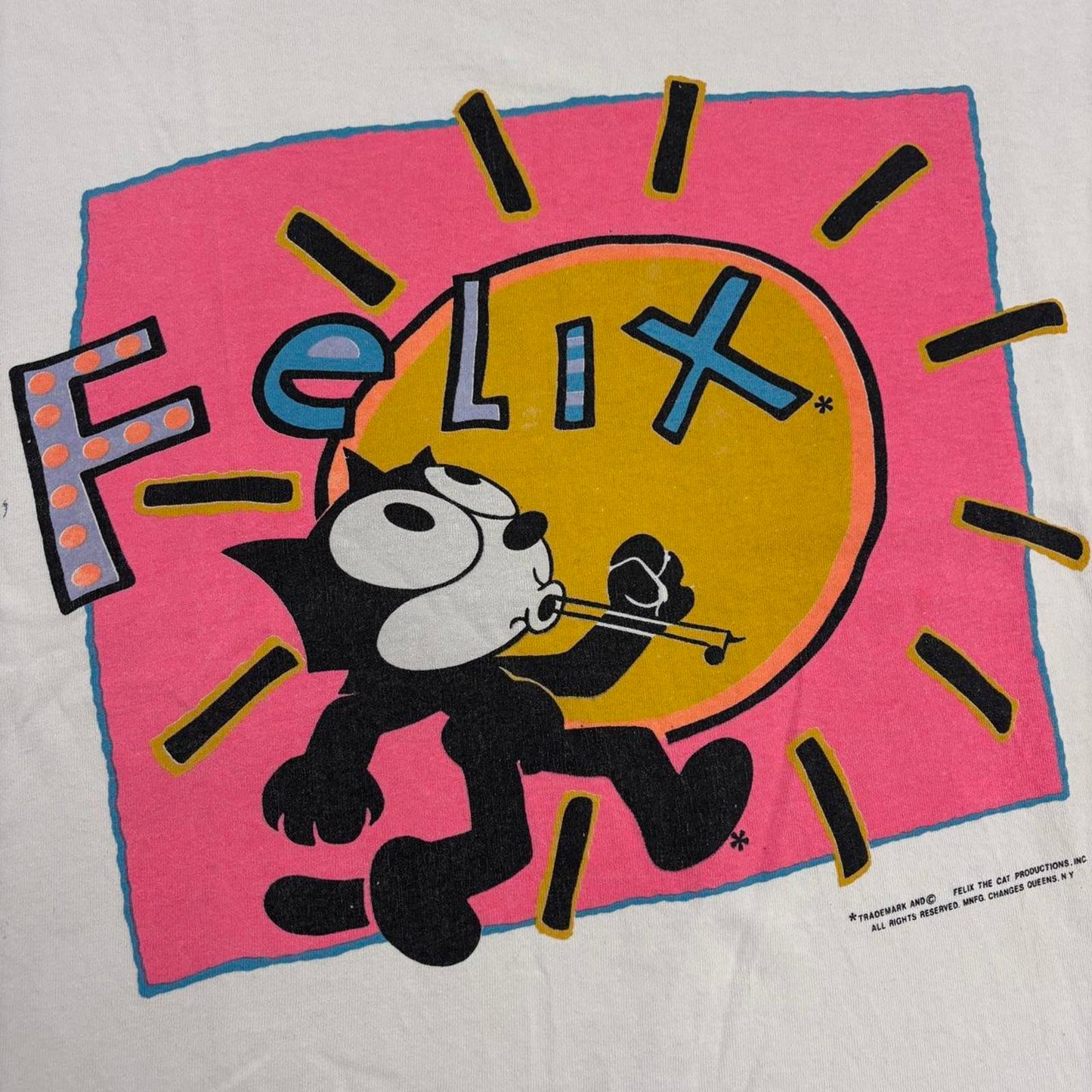 Vintage 90s USA Felix The Cat cartoon TV film promotional t-shirt