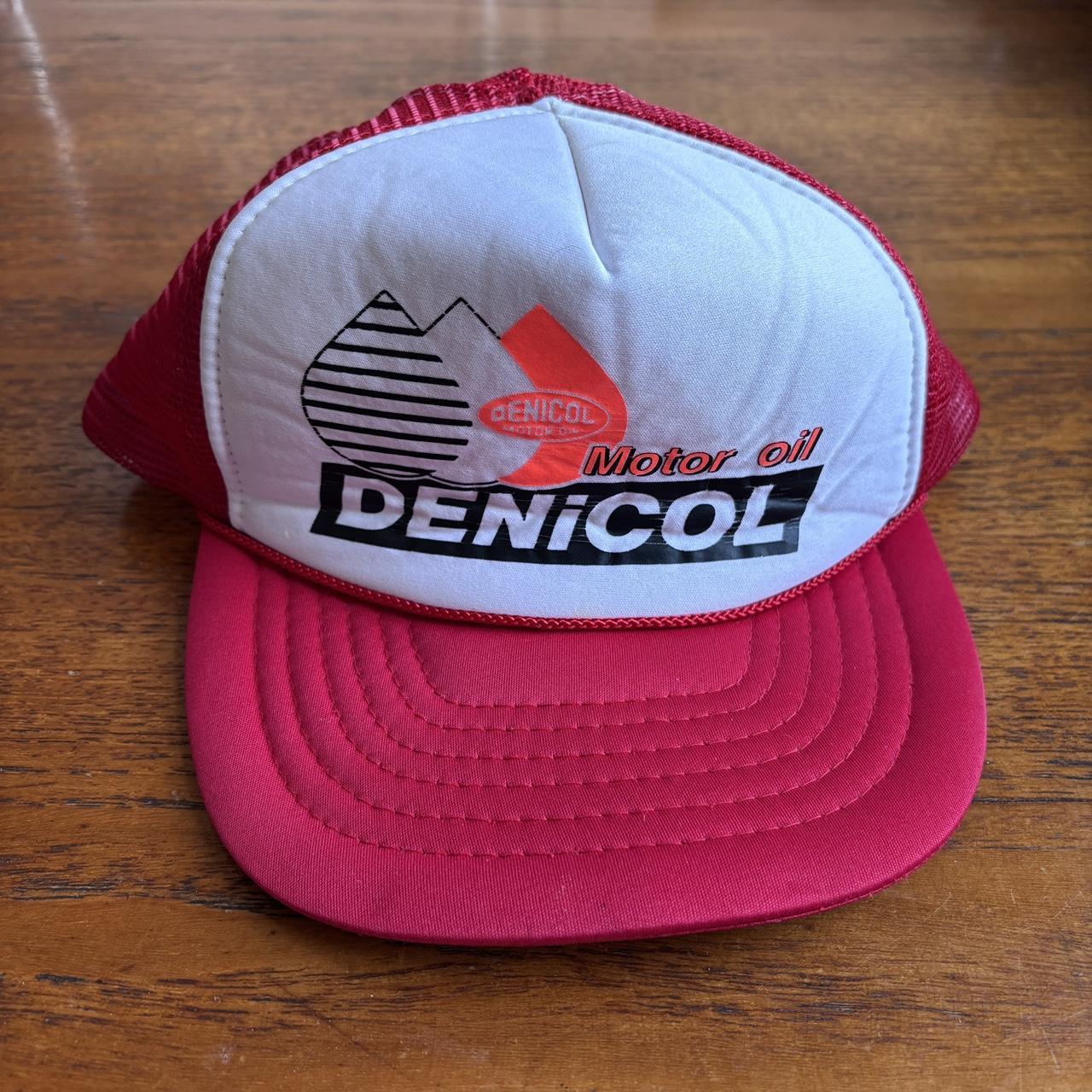 Vintage 90s USA Denicol motor oil automobile graphic trucker cap