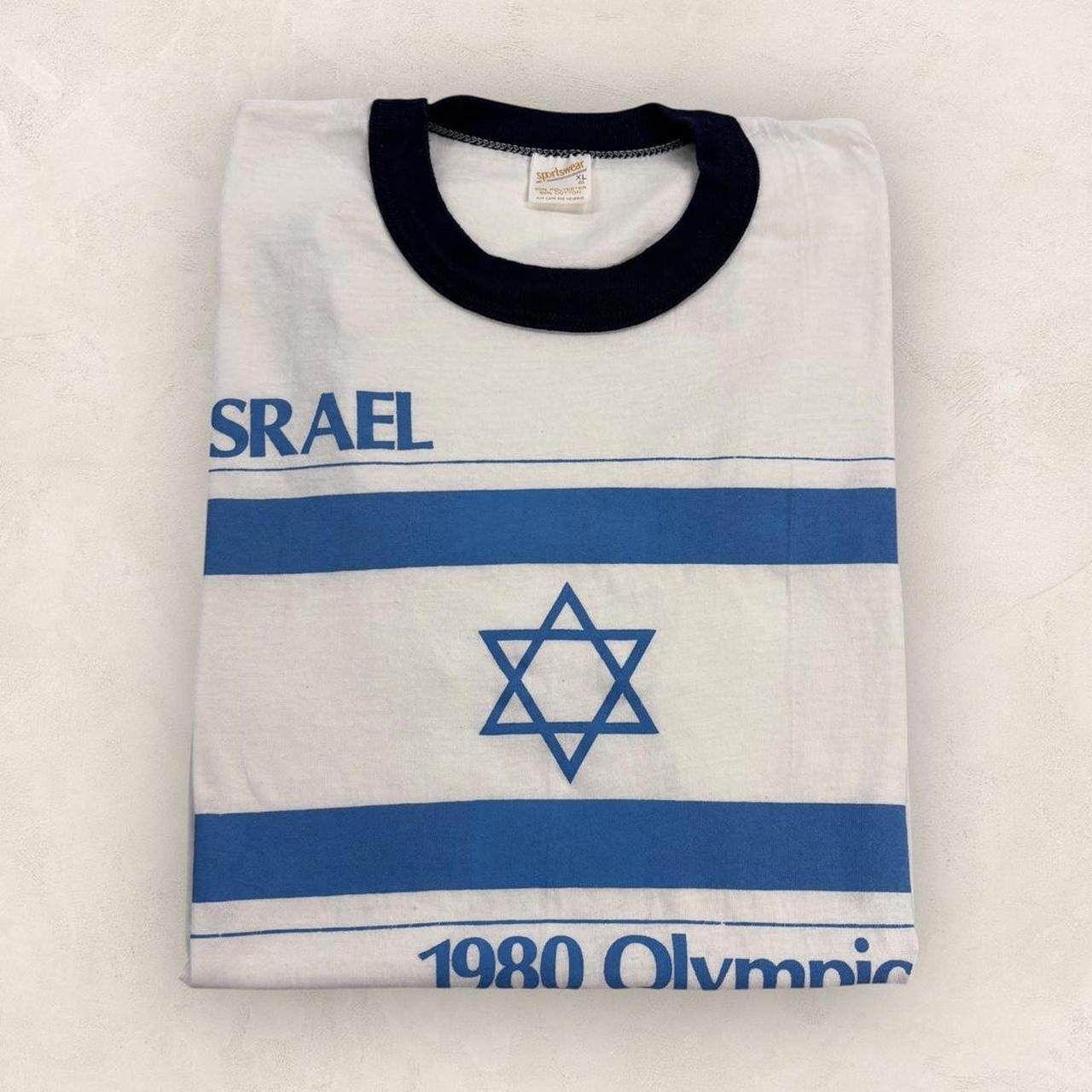 Vintage 80s Moscow Olympics team Israel summer games athletics ringer t-shirt