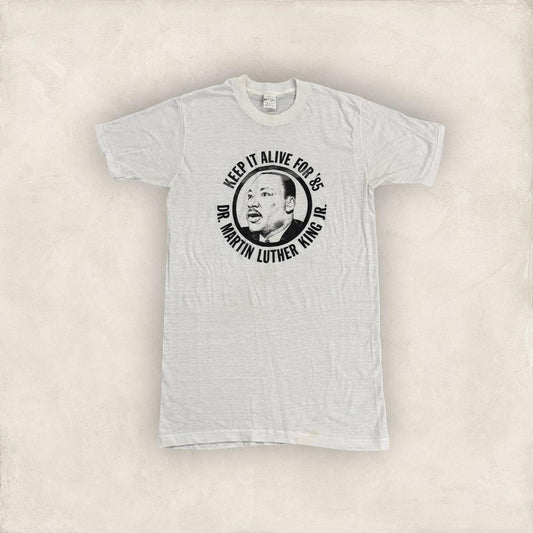 Vintage 80s USA Martin Luther King Jr Memorial Day graphic t-shirt