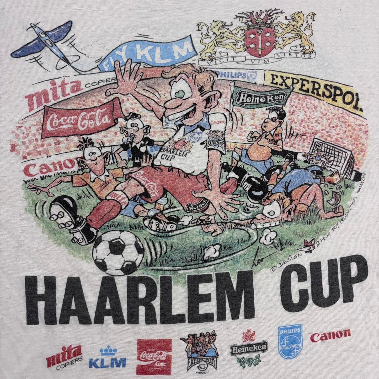 Vintage 90s Haarlem Cup Amsterdam football tournament promotional t-shirt