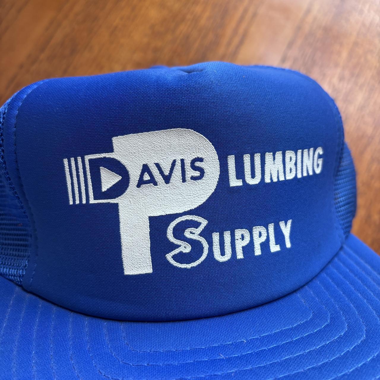 Vintage 90s USA Davis plumbing supply construction workwear trucker cap