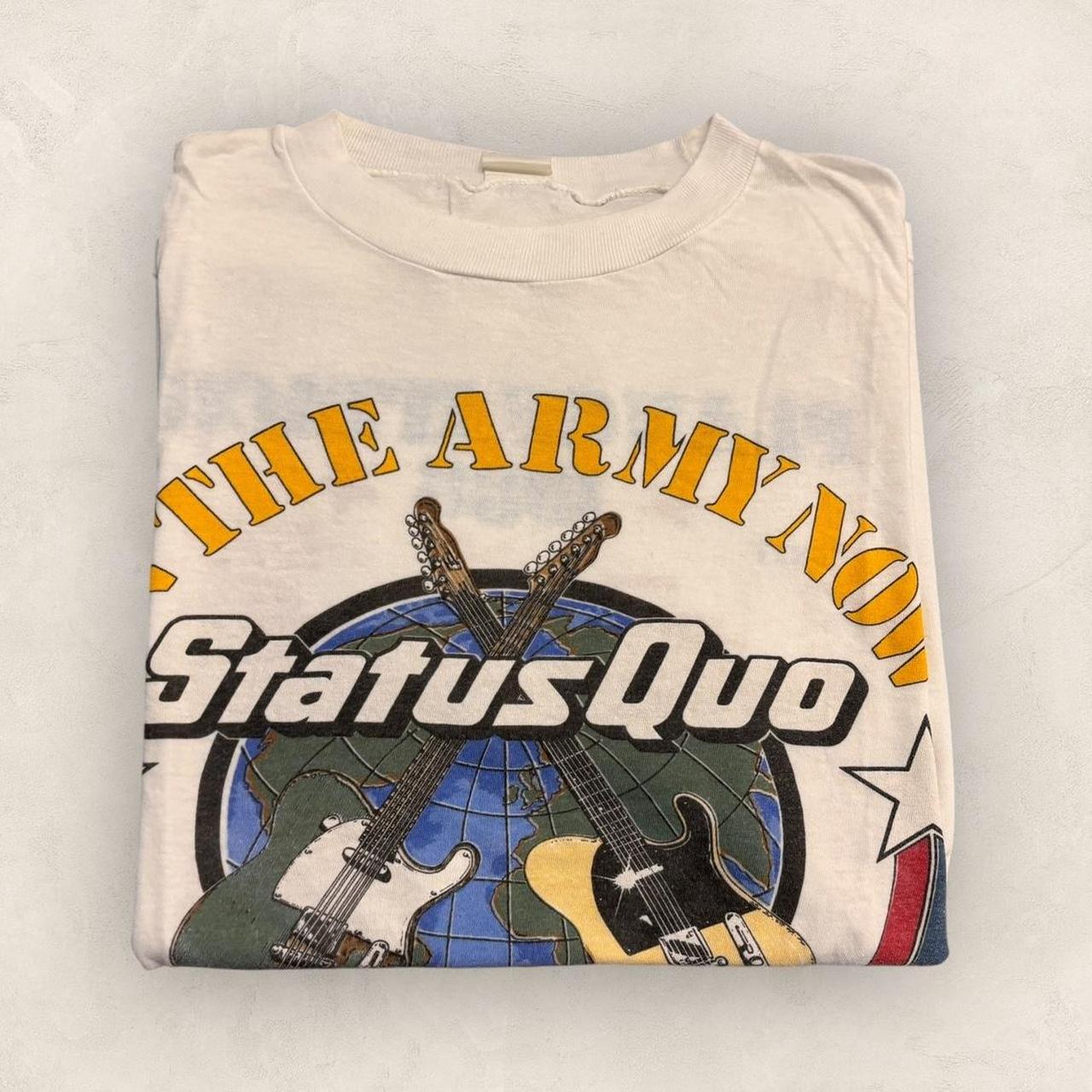 Vintage 80s Status Quo in the army now UK tour rock band graphic t-shirt