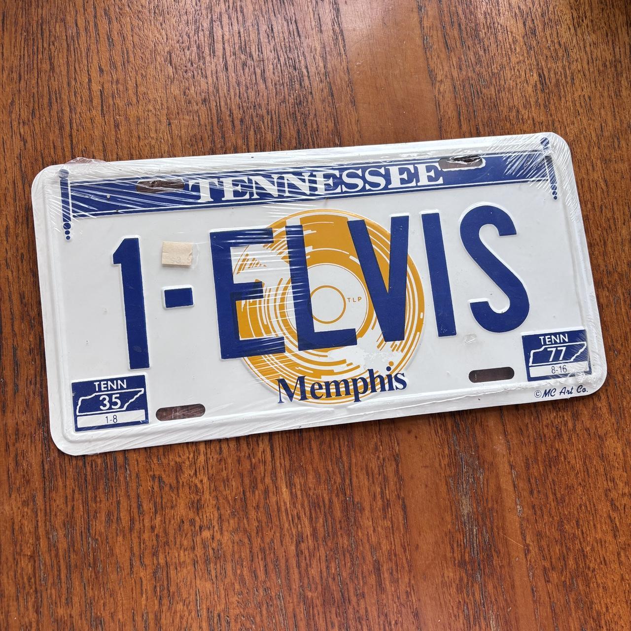 Vintage 90s USA Elvis Memphis Tennessee novelty American license plate