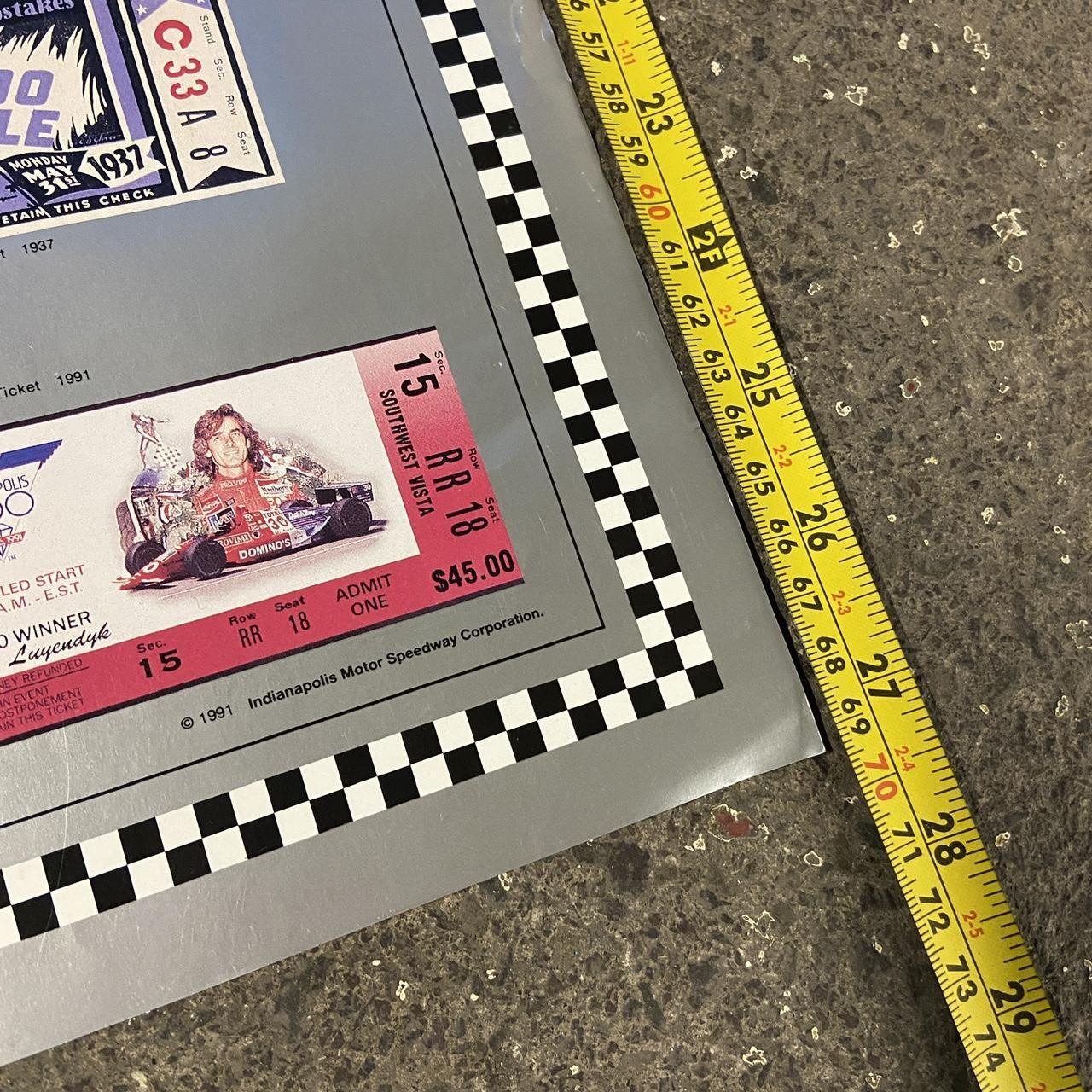 Vintage 90s USA Indianapolis Speedway Indy 500 motorsport 75th anniversary promotional poster