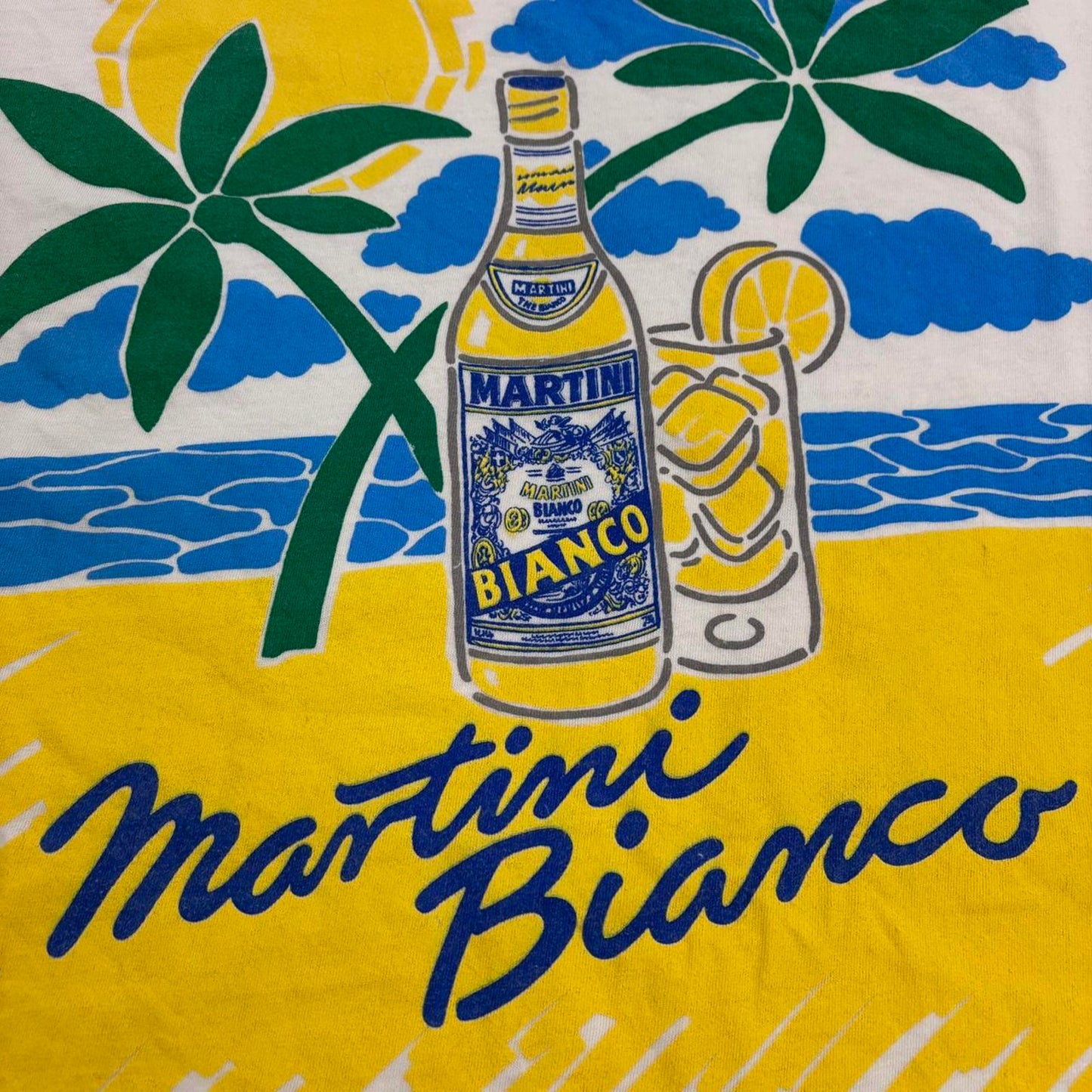 Vintage 90s Martini Bianco vermouth alcohol cocktail promotional t-shirt