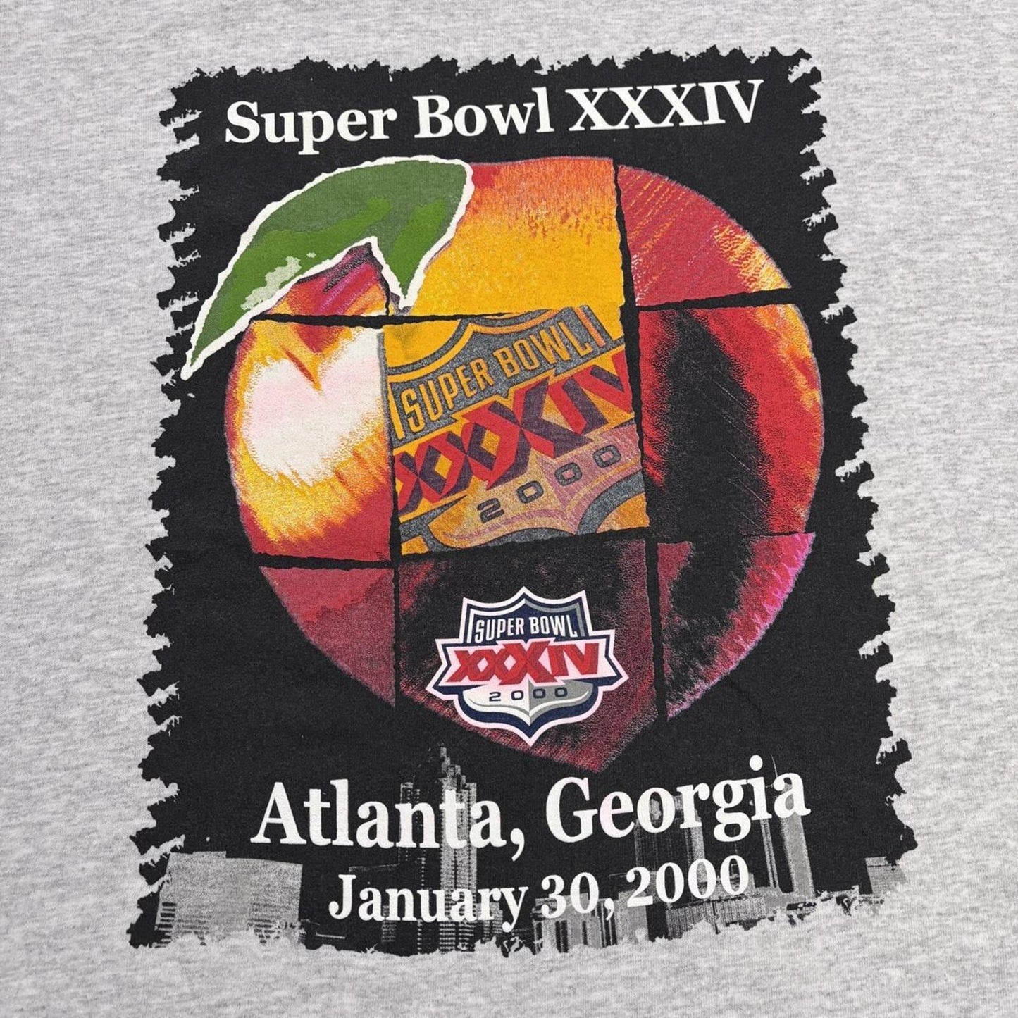 Vintage Y2K Super Bowl 34 Atlanta NFL American Football graphic t-shirt