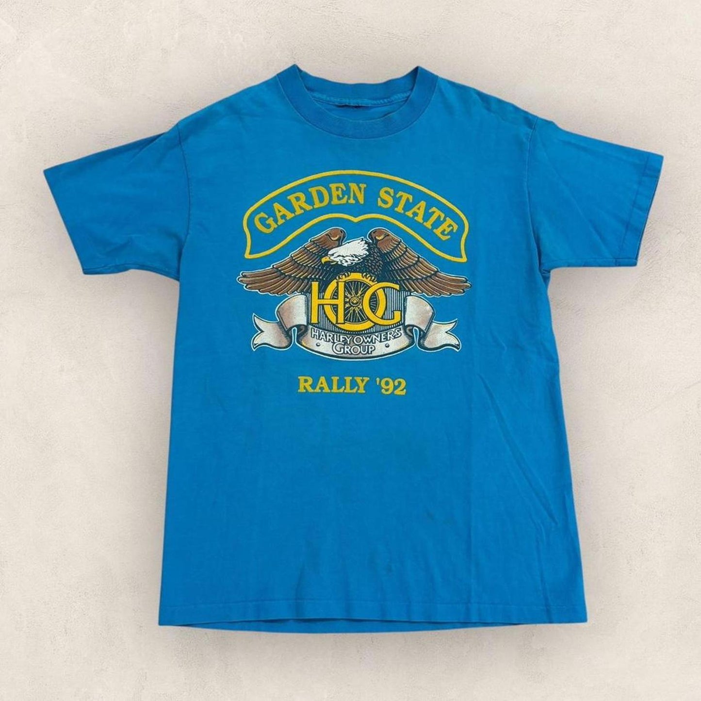 Vintage 90s USA Harley Davidson owners group New Jersey motorcycle club t-shirt