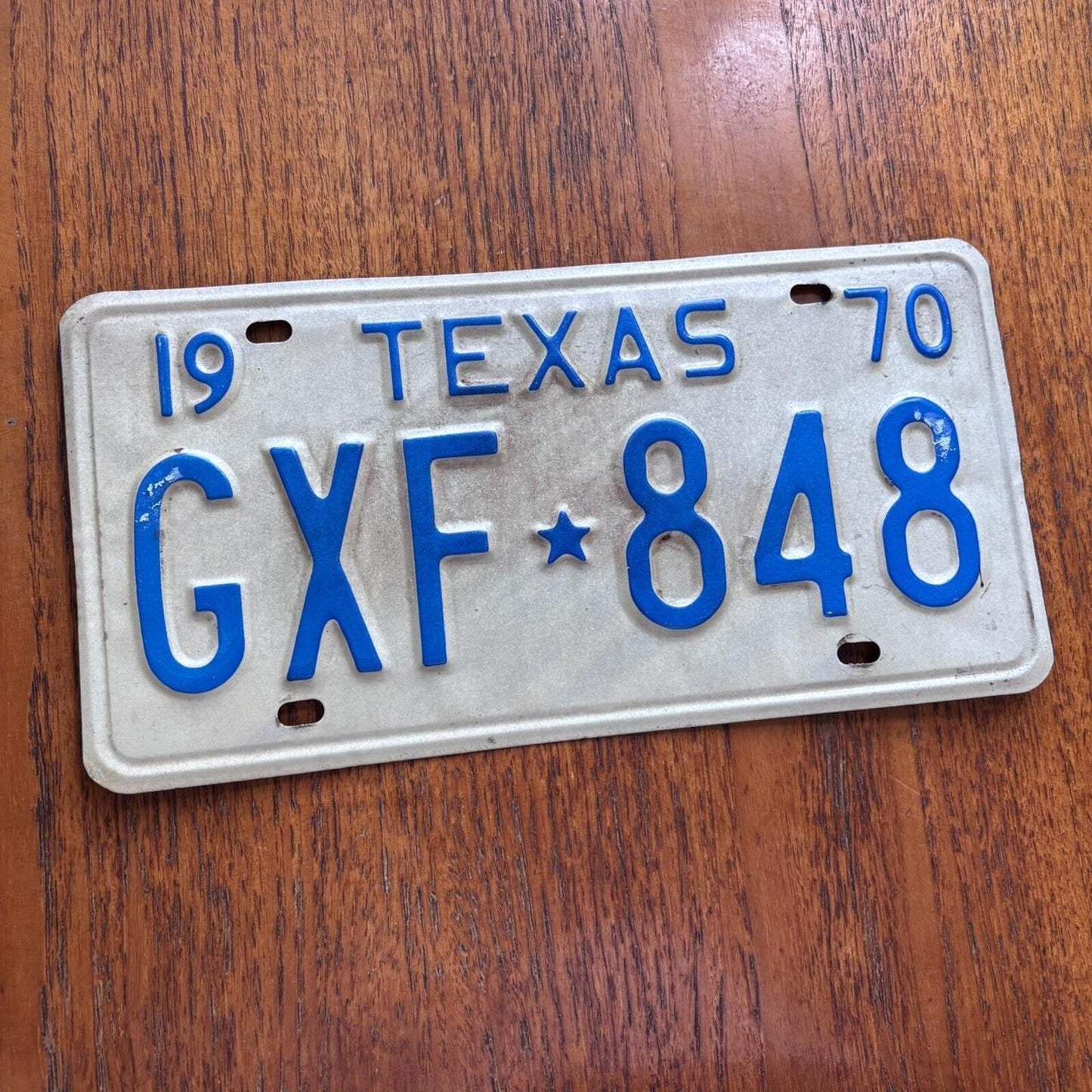 Vintage 70s USA Texas state car automobile American license plate