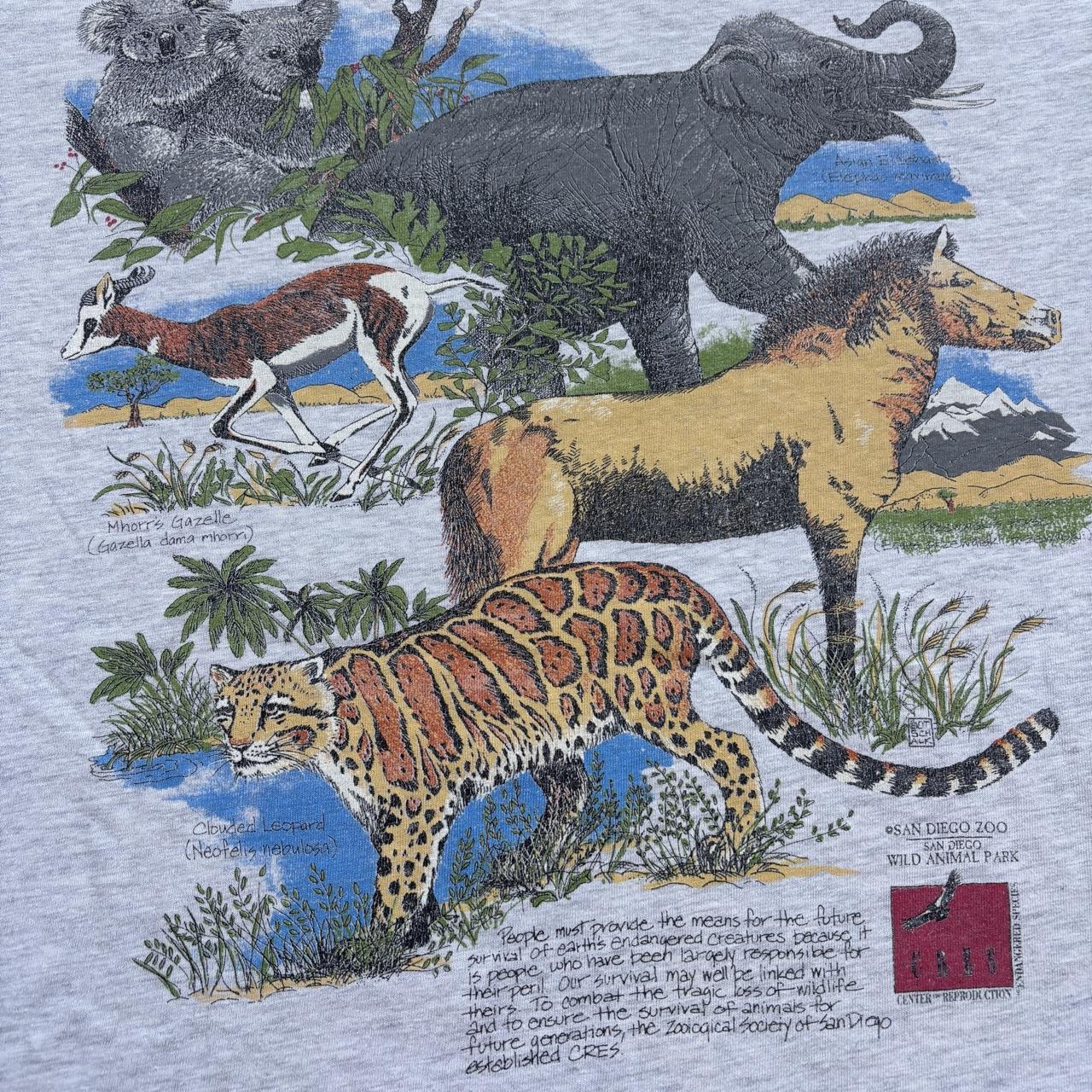 Vintage 90s USA Zoo of San Diego endangered species nature wildlife t-shirt