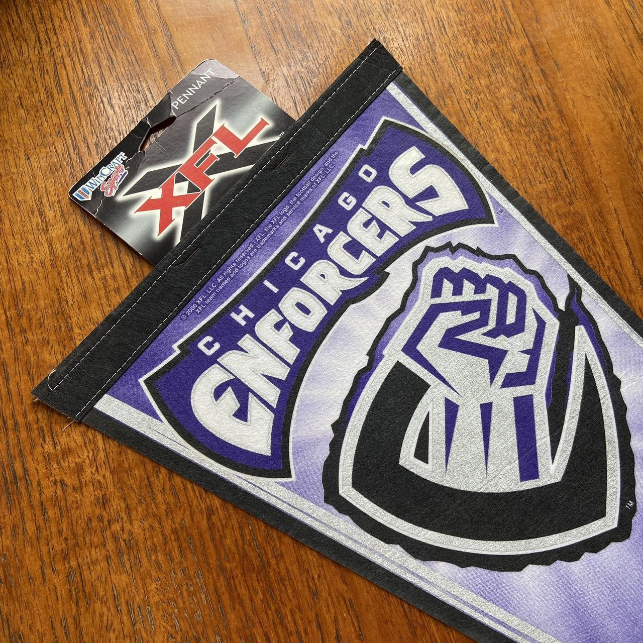 Vintage Y2K 2000s USA Chicago Enforcers XFL American Football felt pennant