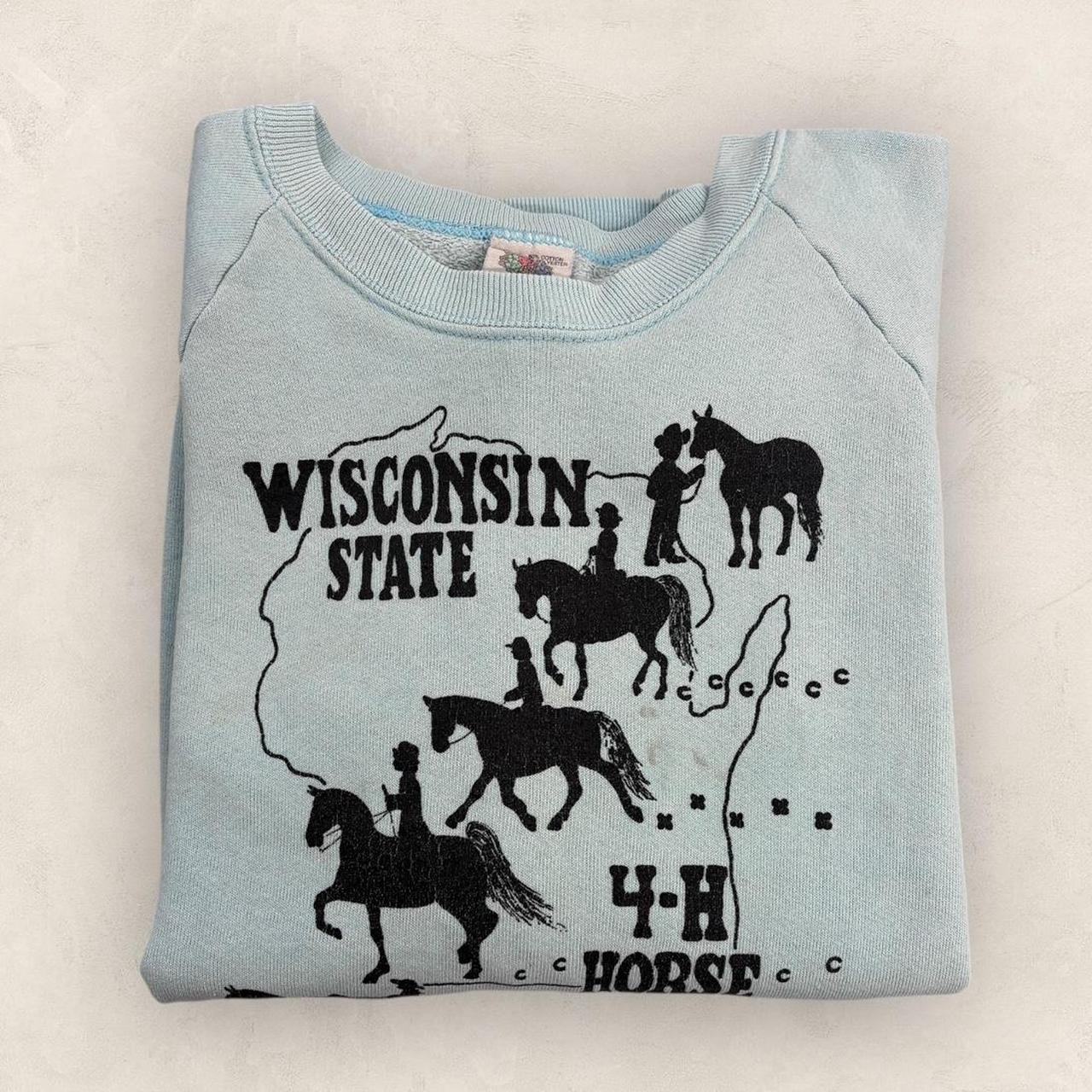Vintage 90s USA Wisconsin state horse expo graphic sweatshirt