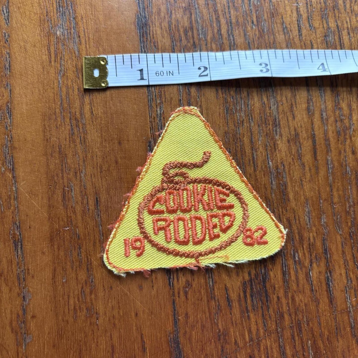 Vintage 80s USA Girl Scouts cookie rodeo embroidered patch
