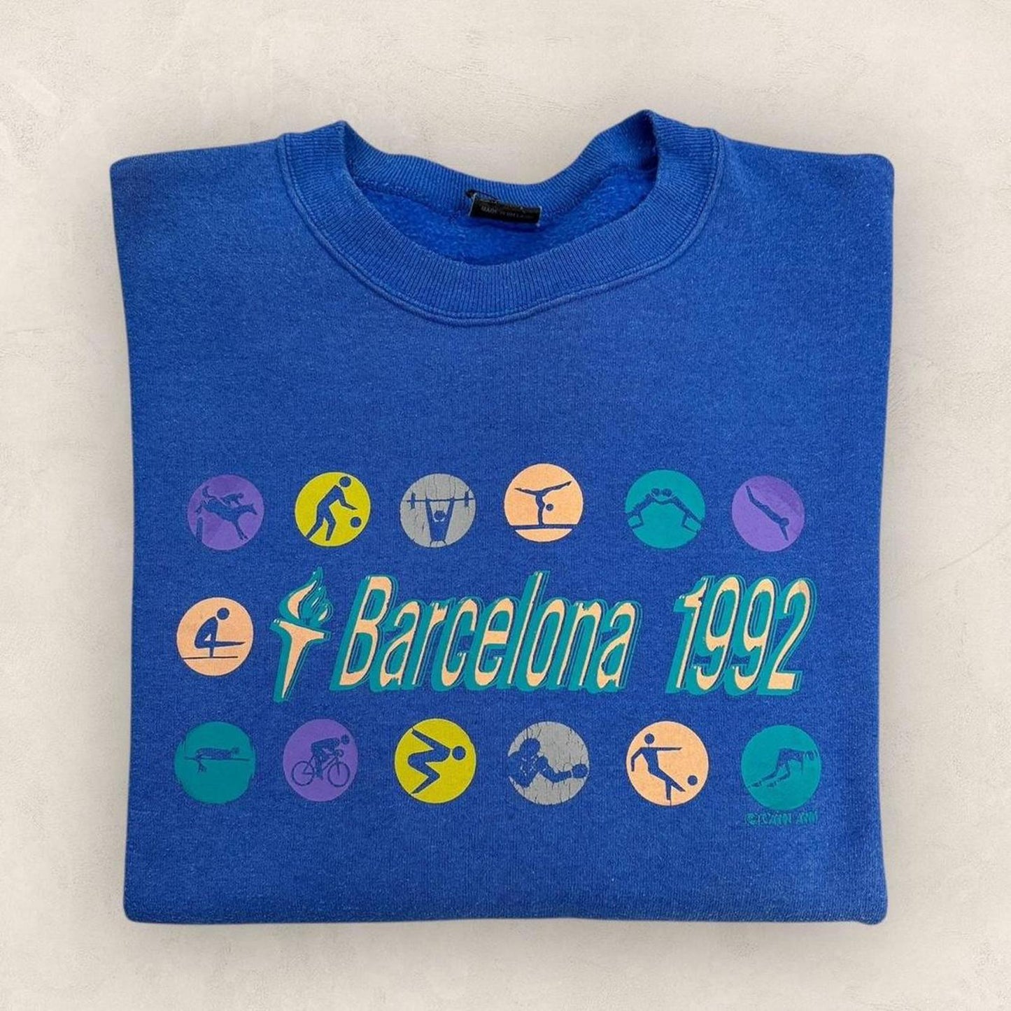 Vintage 90s Barcelona Olympics summer games athletics graphic sweatshirt
