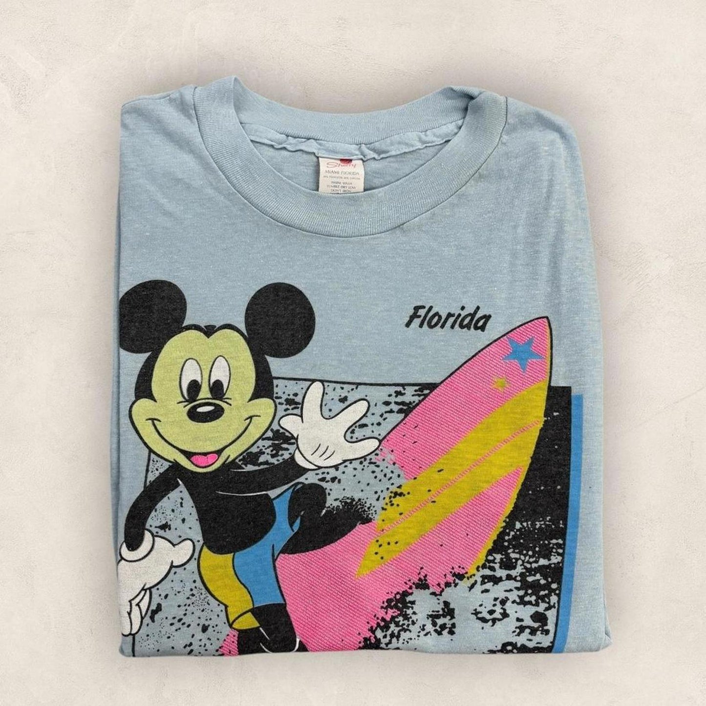Vintage 80s USA Disney Mickey Mouse surf team Florida graphic t-shirt