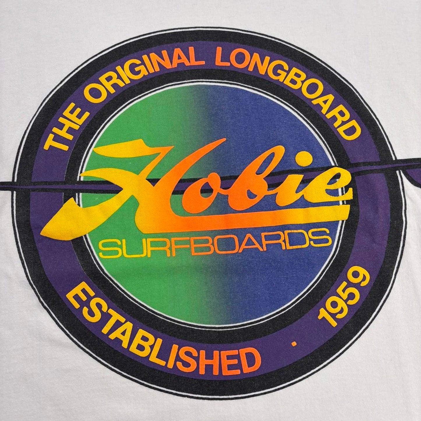 Vintage 90s USA Hobie surfboards surfwear water sports graphic t-shirt