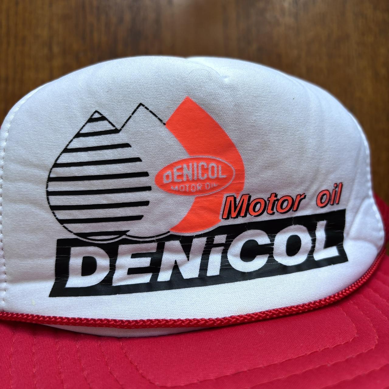 Vintage 90s USA Denicol motor oil automobile graphic trucker cap