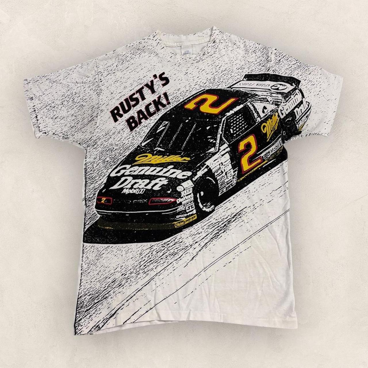 Vintage 90s USA Rusty Wallace NASCAR motorsport AOP graphic t-shirt