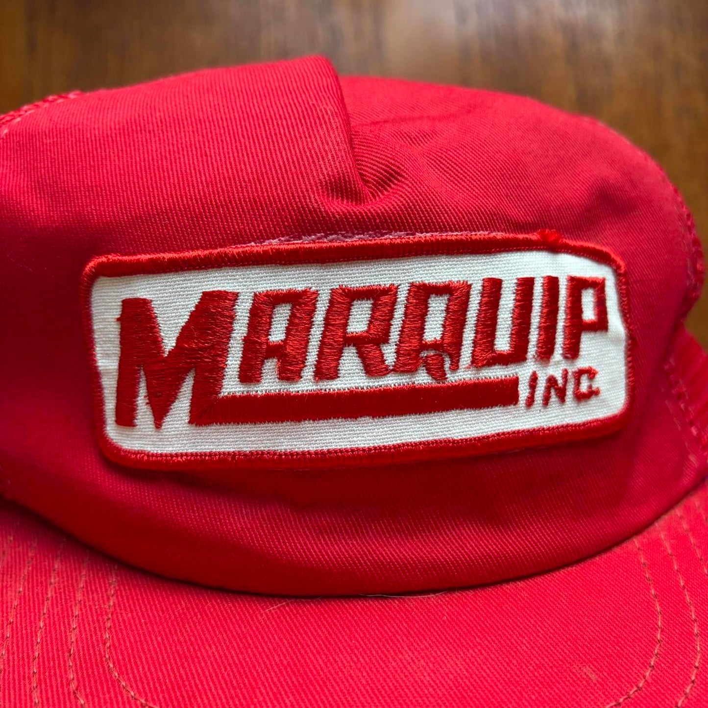 Vintage 90s USA Marquip Inc machinery construction workwear trucker cap