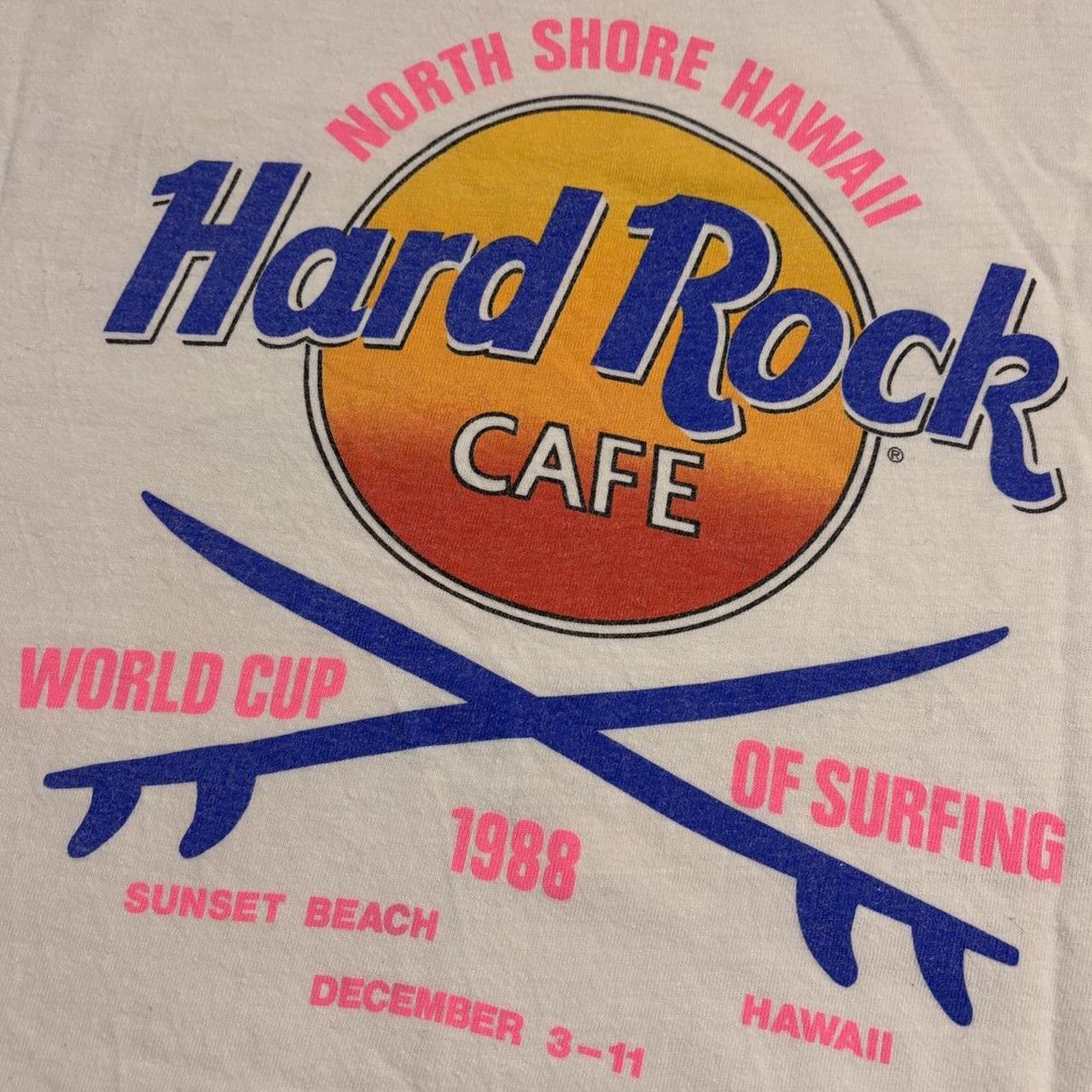Vintage 80s USA Hard Rock Cafe Hawaii surfing World Cup graphic t-shirt