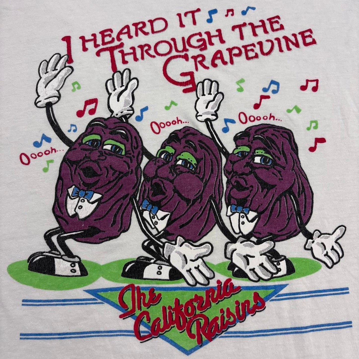 Vintage 90s USA The California Raisins musical band promotional t-shirt