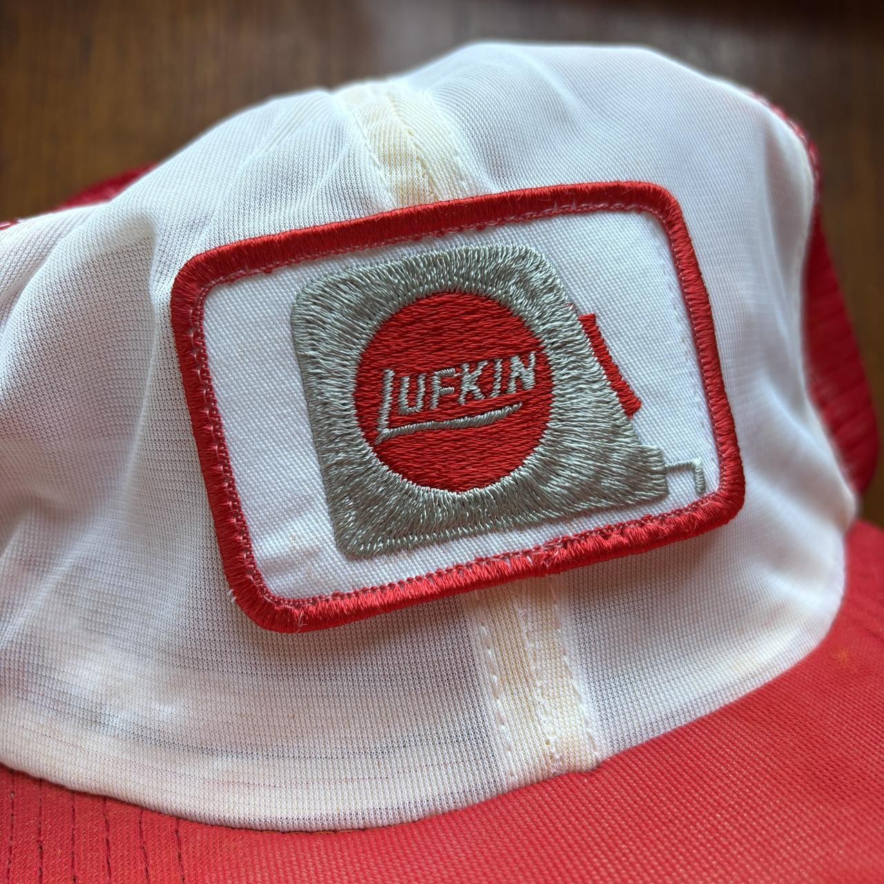 Vintage 90s USA Lufkin tape measures graphic trucker cap