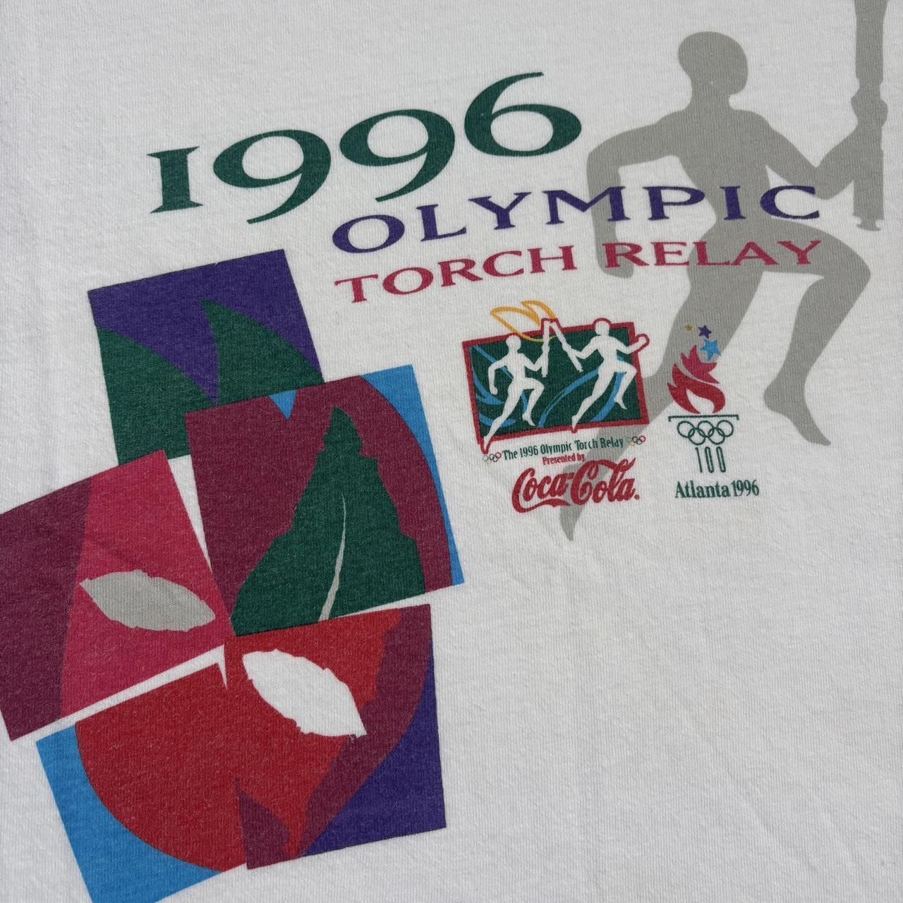 Vintage 90s USA Atlanta Olympics summer games athletics torch relay t-shirt
