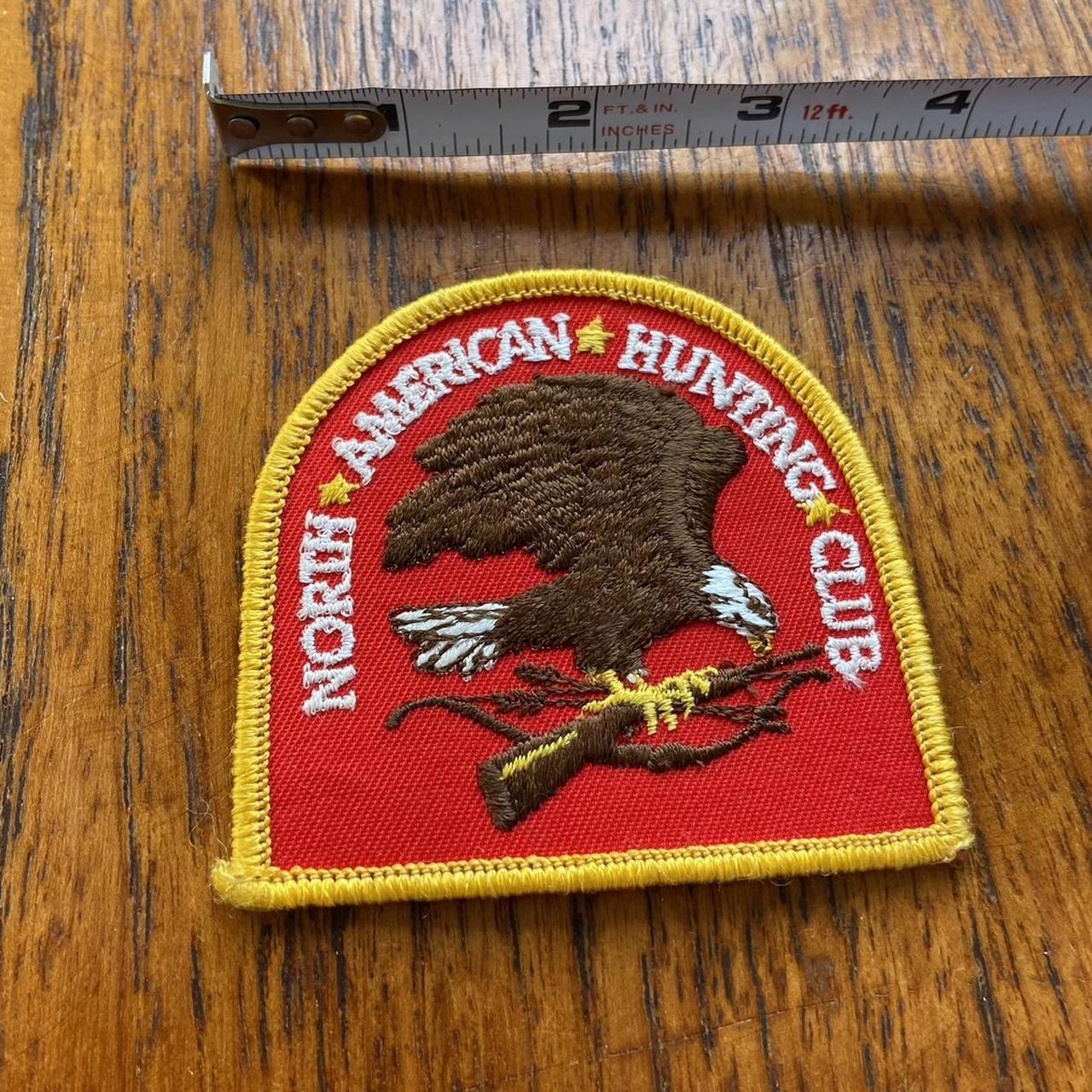 Vintage 80s USA patch North American hunting club eagle promotional sew on badge