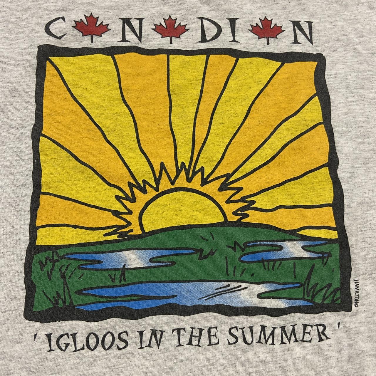Vintage 90s Canadian igloos in the summer humour Canada graphic t-shirt