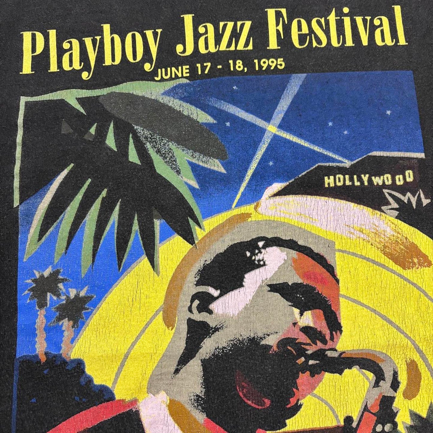 Vintage 90s USA Playboy Jazz Festival Hollywood Bowl Los Angeles graphic t-shirt