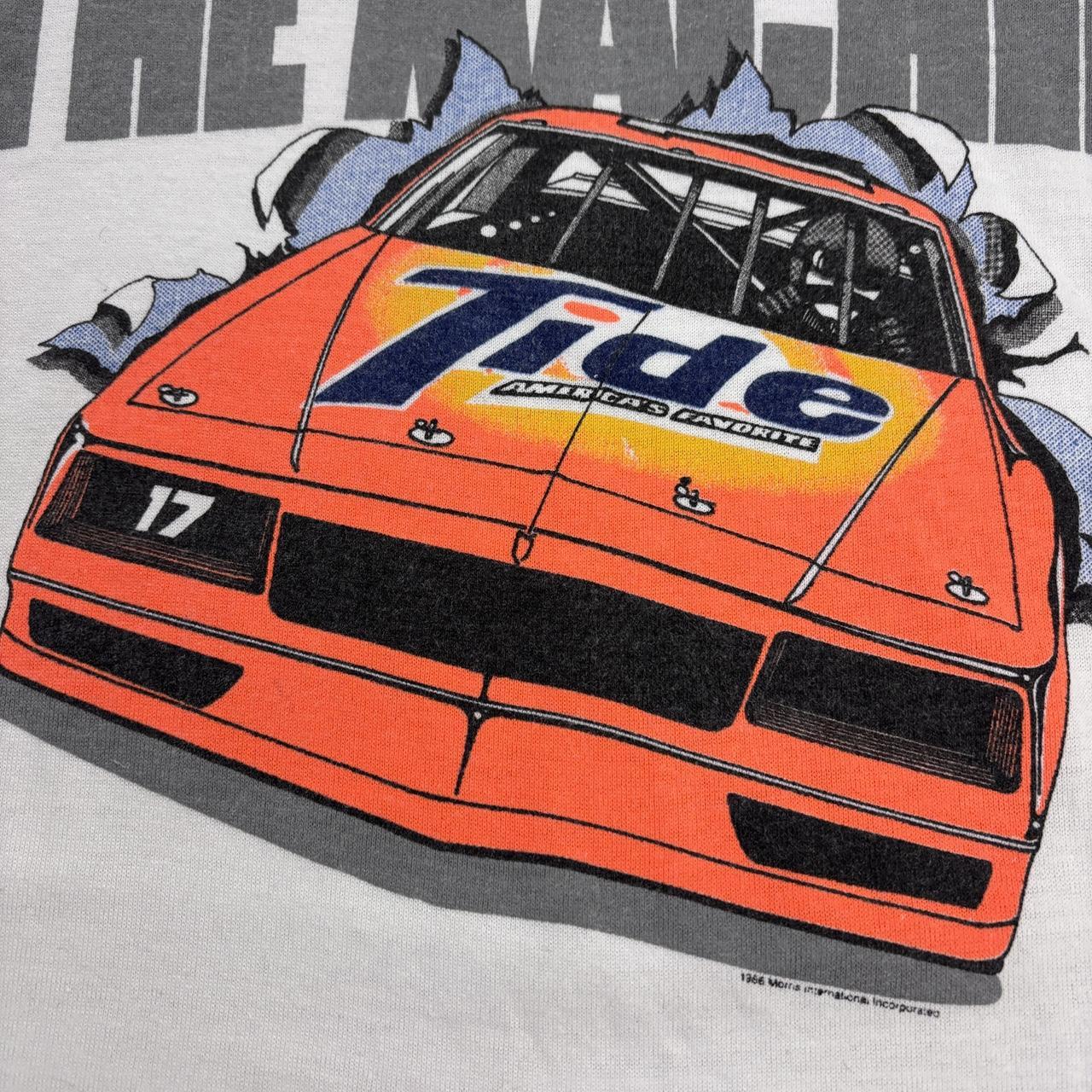 Vintage 80s USA Tide racing team NASCAR speedway motorsport Darrell Waltrip ringer t-shirt