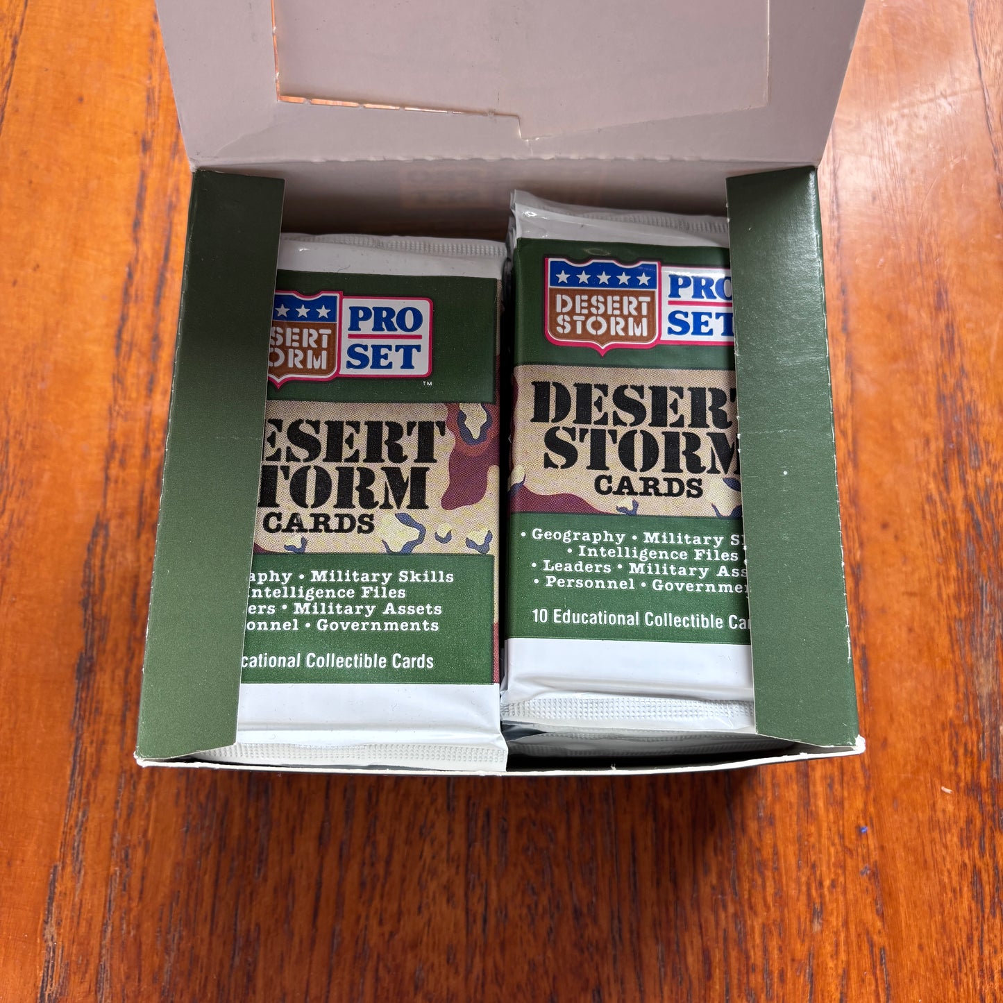 Vintage 90s USA Operation Desert Storm Trading Card Box (Full Set)