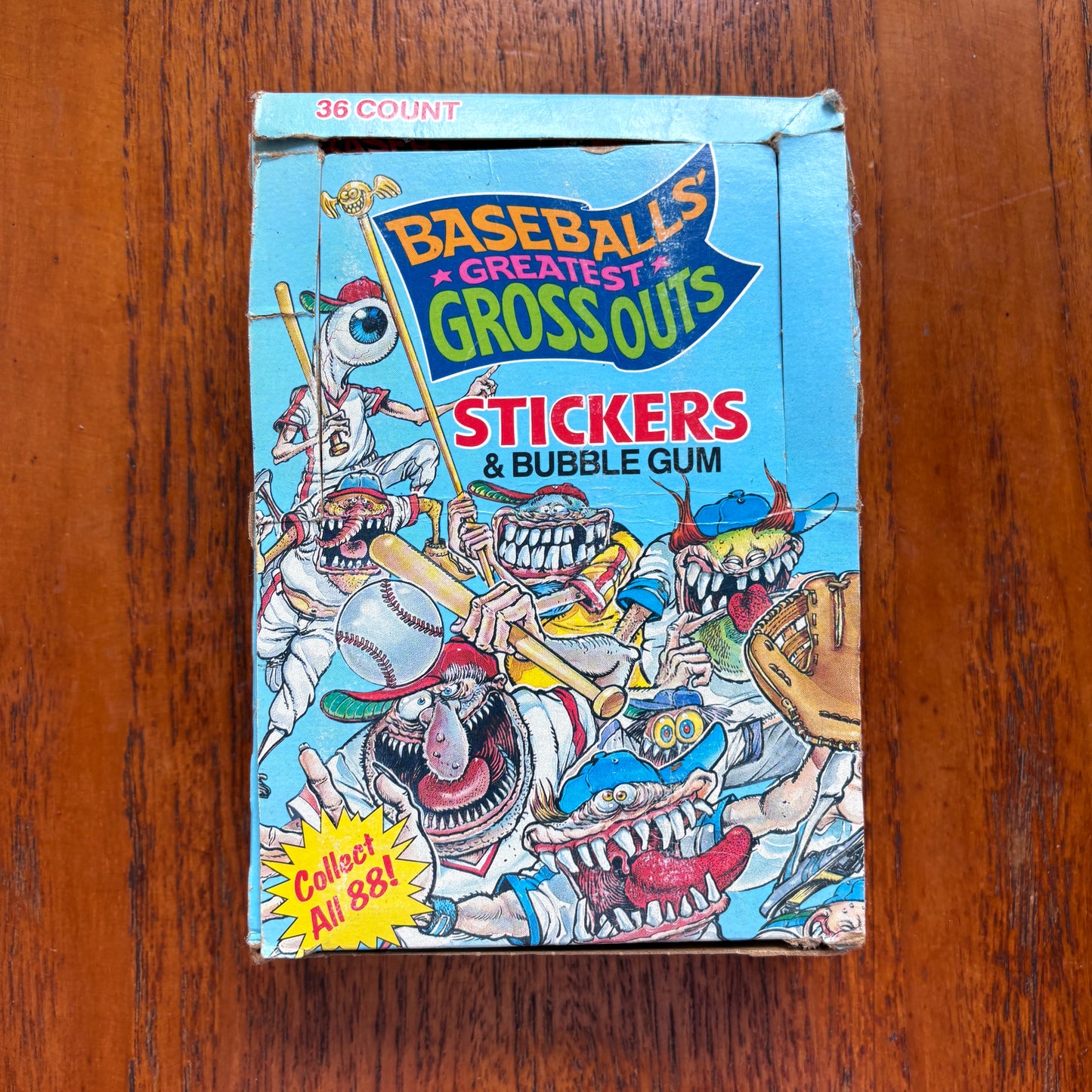 Vintage 1980s USA Baseball's Greatest Grossouts Trading Card Box (Full Set)