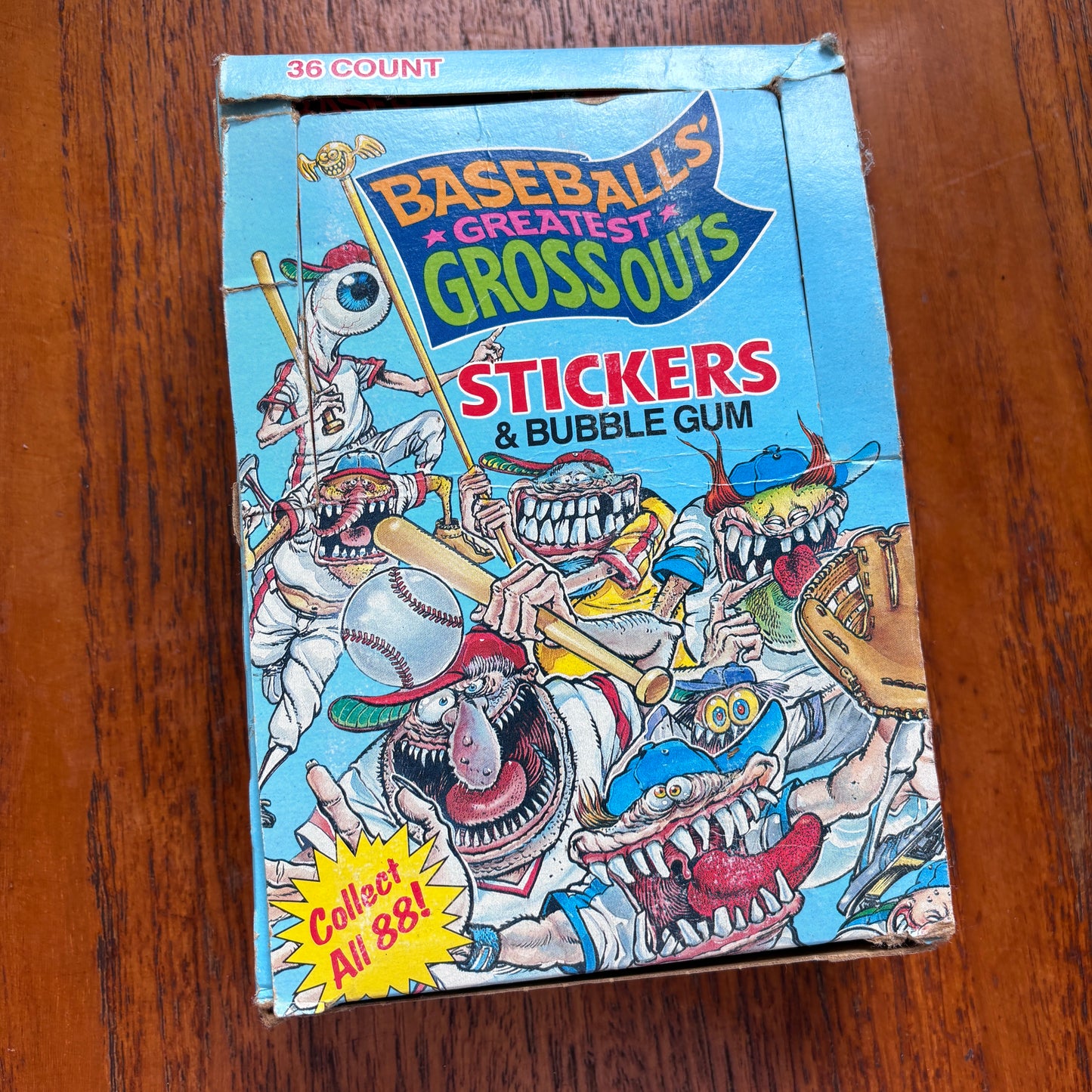 Vintage 1980s USA Baseball's Greatest Grossouts Trading Card Box (Full Set)