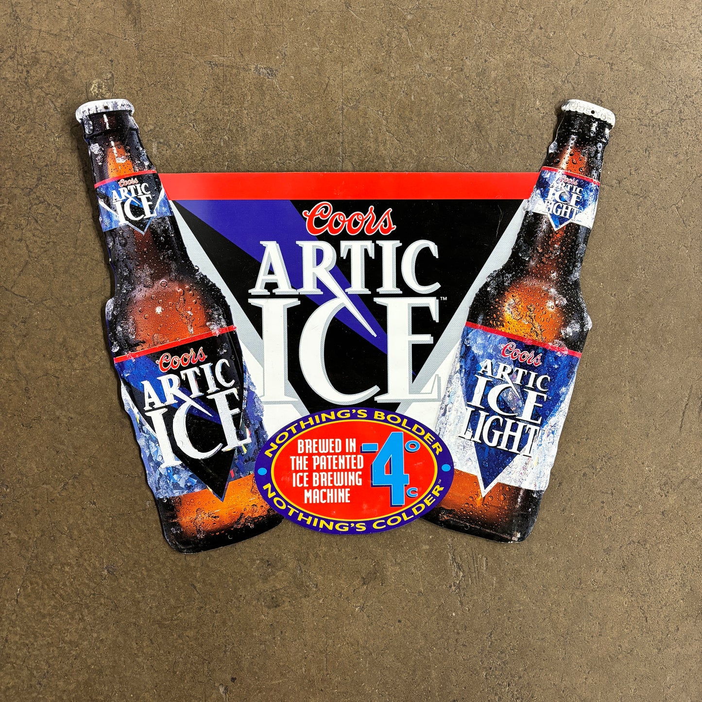 Vintage 90s USA Coors Artic Ice Metal Beer Sign