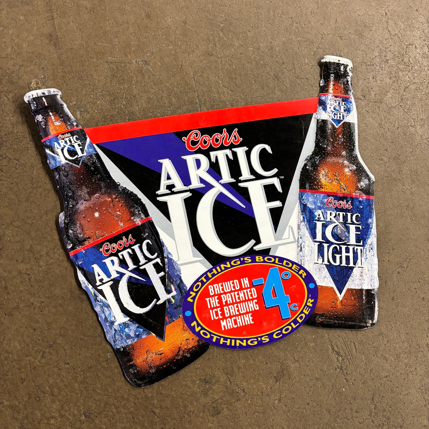 Vintage 90s USA Coors Artic Ice Metal Beer Sign