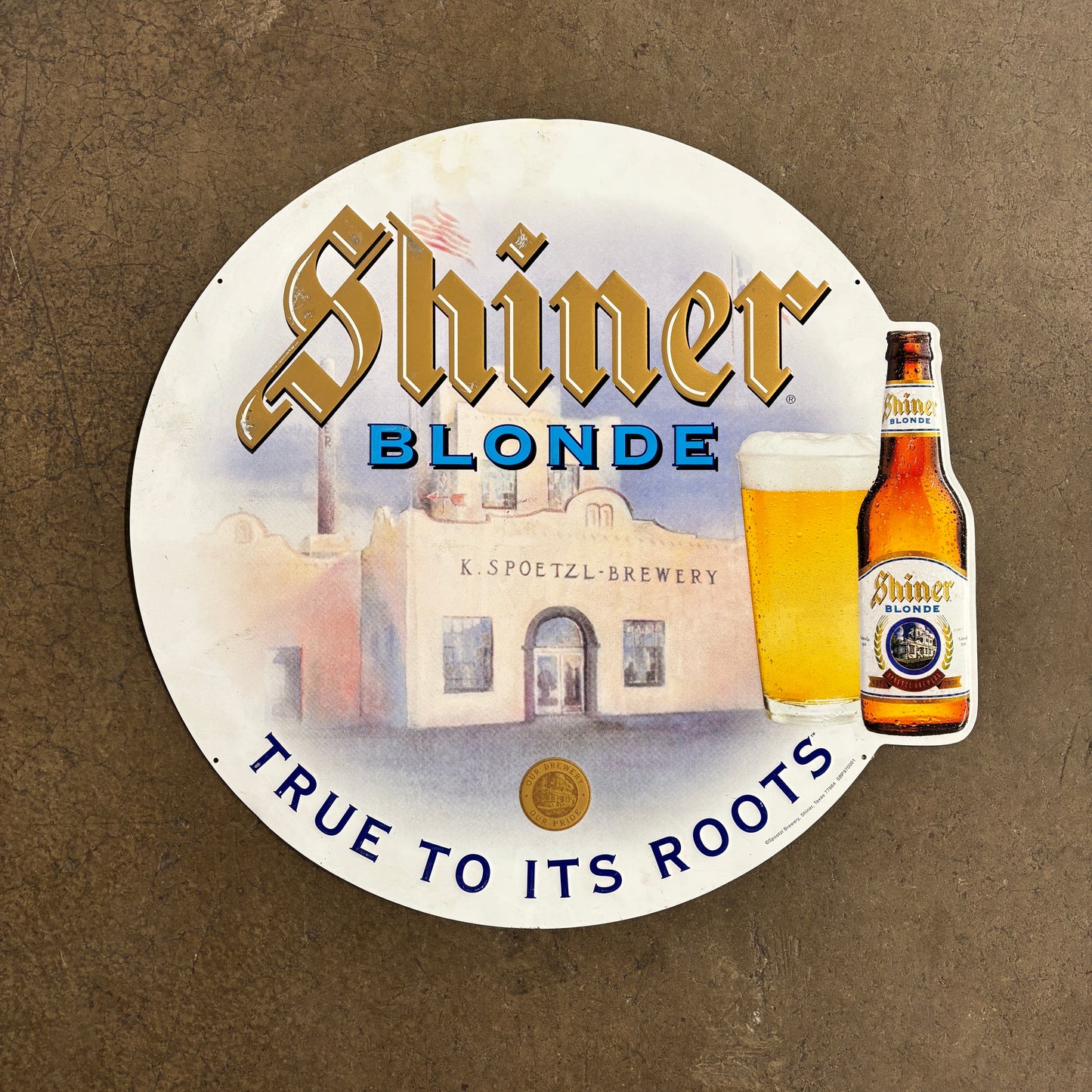 Vintage 90s USA Shiner Blonde Metal Beer Sign