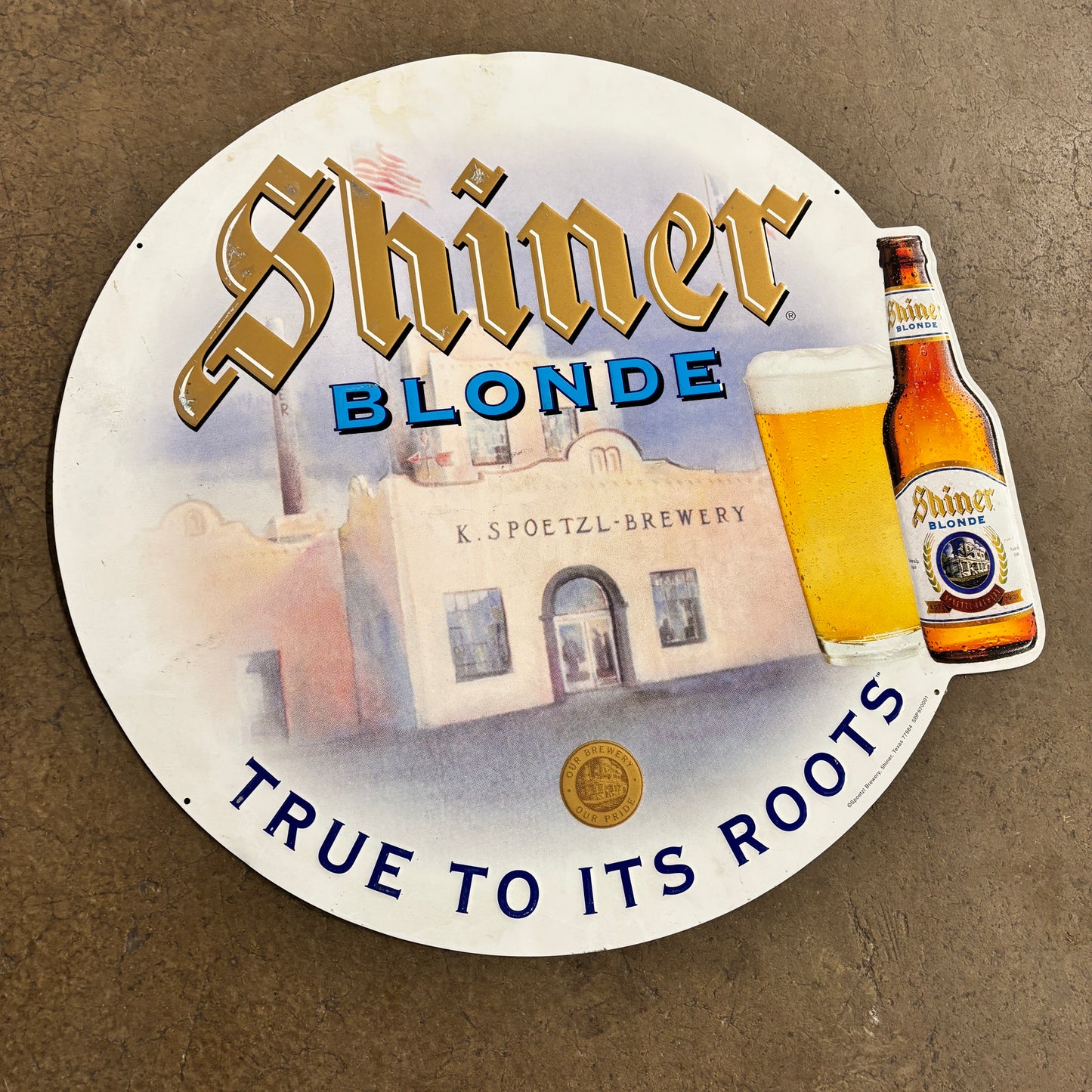 Vintage 90s USA Shiner Blonde Metal Beer Sign