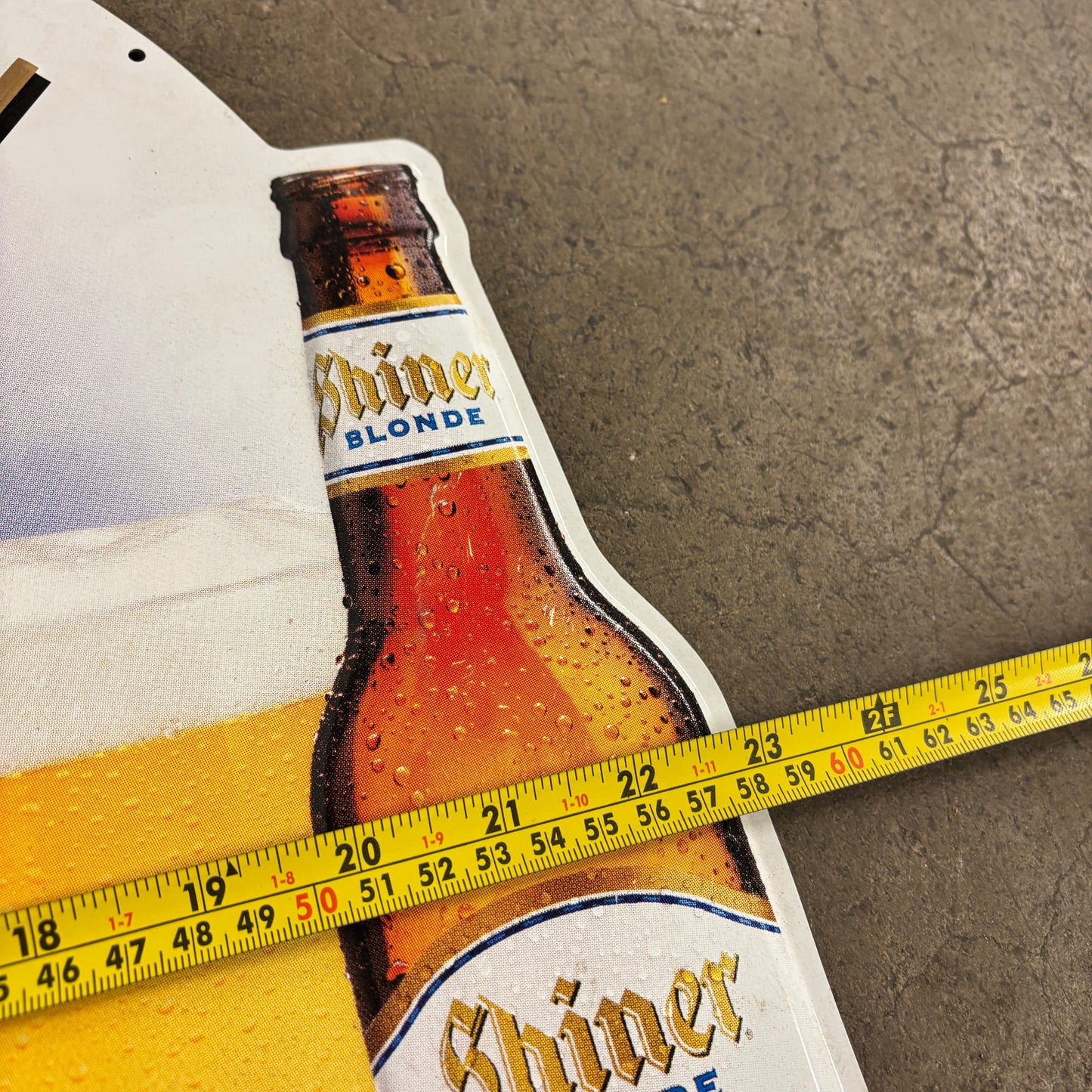 Vintage 90s USA Shiner Blonde Metal Beer Sign