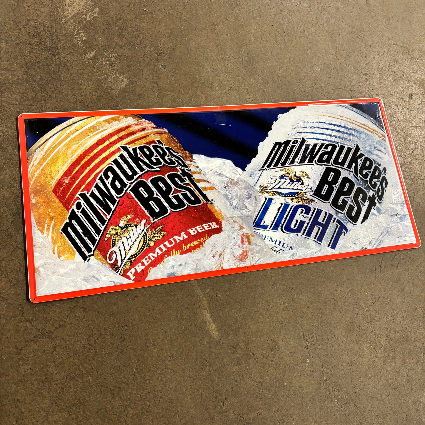 Vintage 90s USA Miller Lite Metal Beer Sign