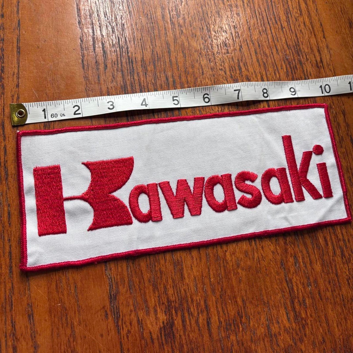 Vintage 90s USA Kawasaki motorcycles automobile large embroidered patch