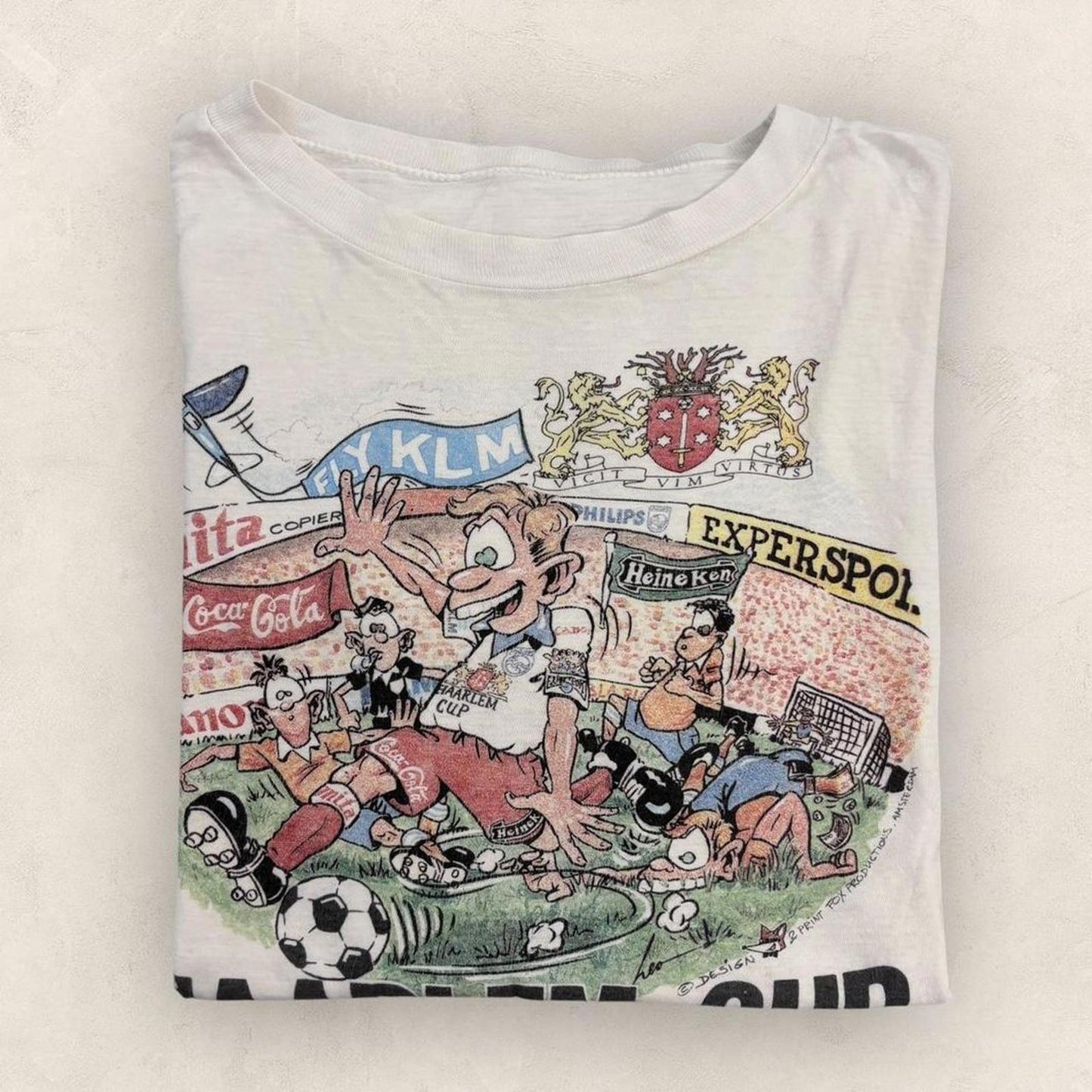 Vintage 90s Haarlem Cup Amsterdam football tournament promotional t-shirt