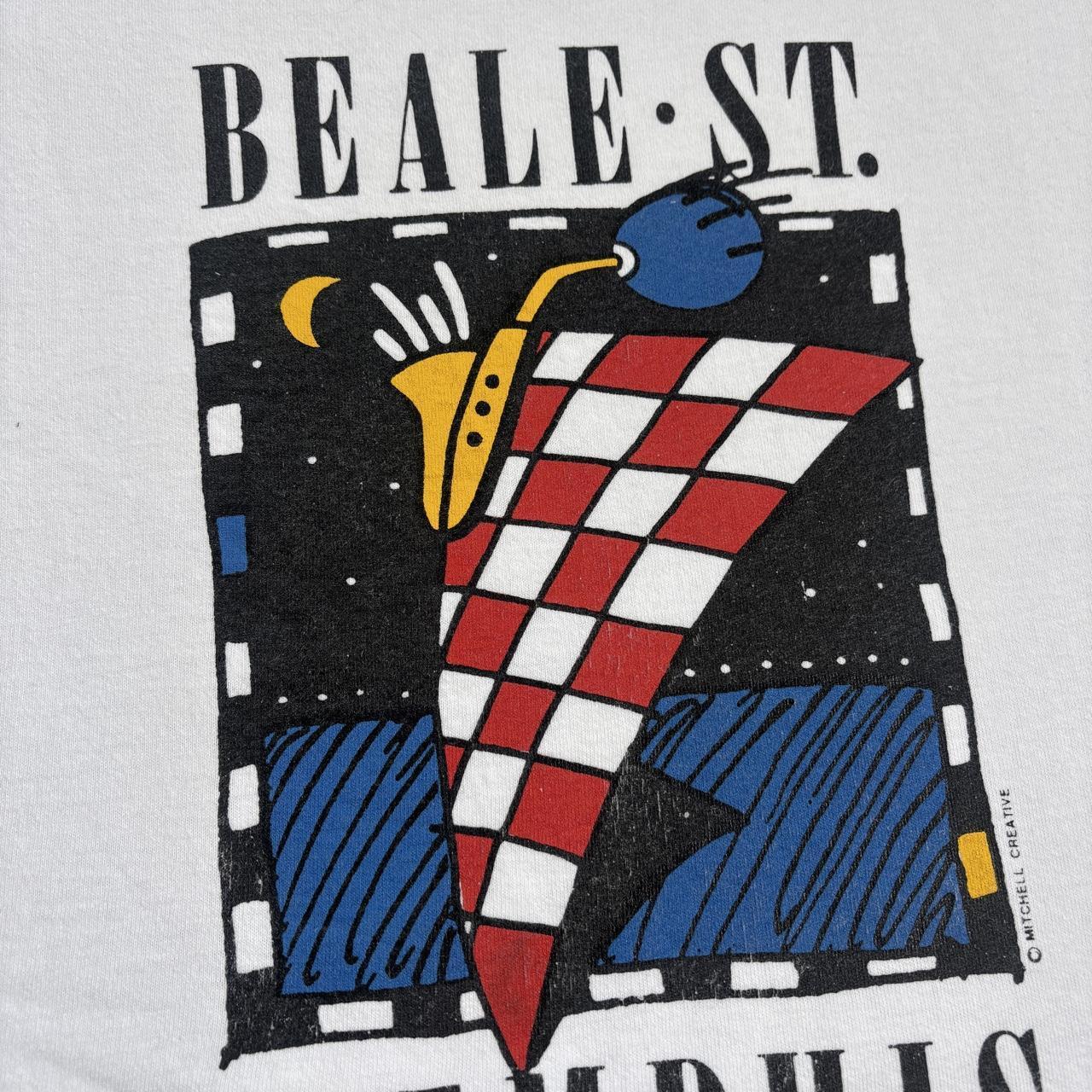 Vintage 90s USA Beale Street Memphis jazz blues music souvenir t-shirt