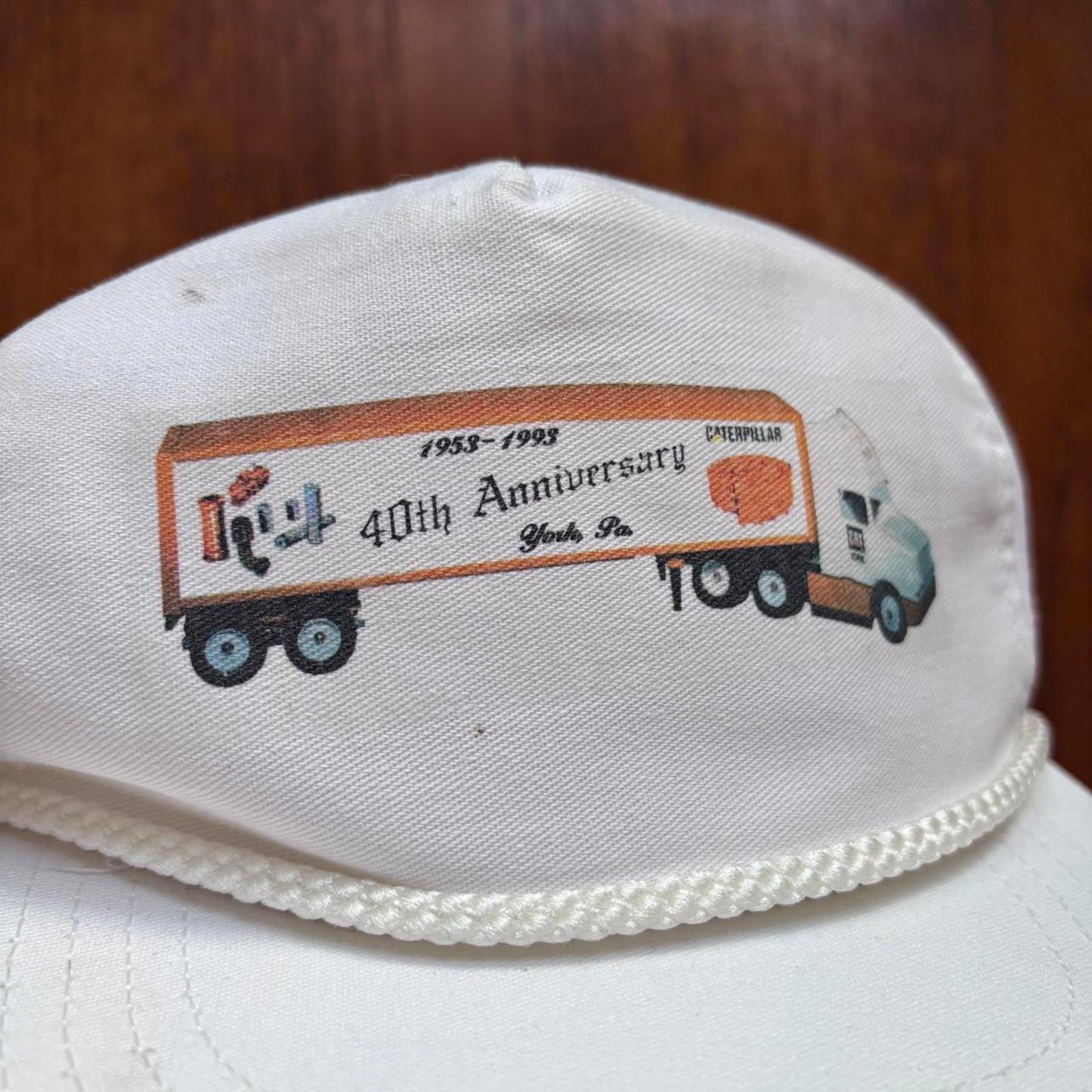 Vintage 90s USA Caterpillar transport engineering workwear trucker cap