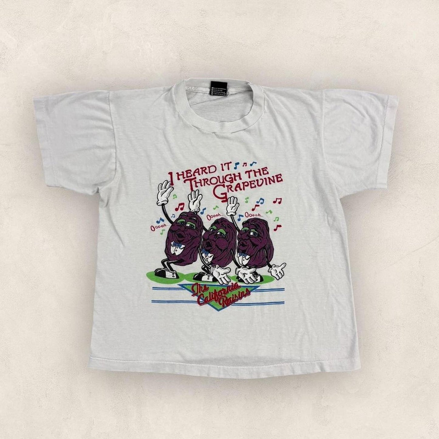 Vintage 90s USA The California Raisins musical band promotional t-shirt