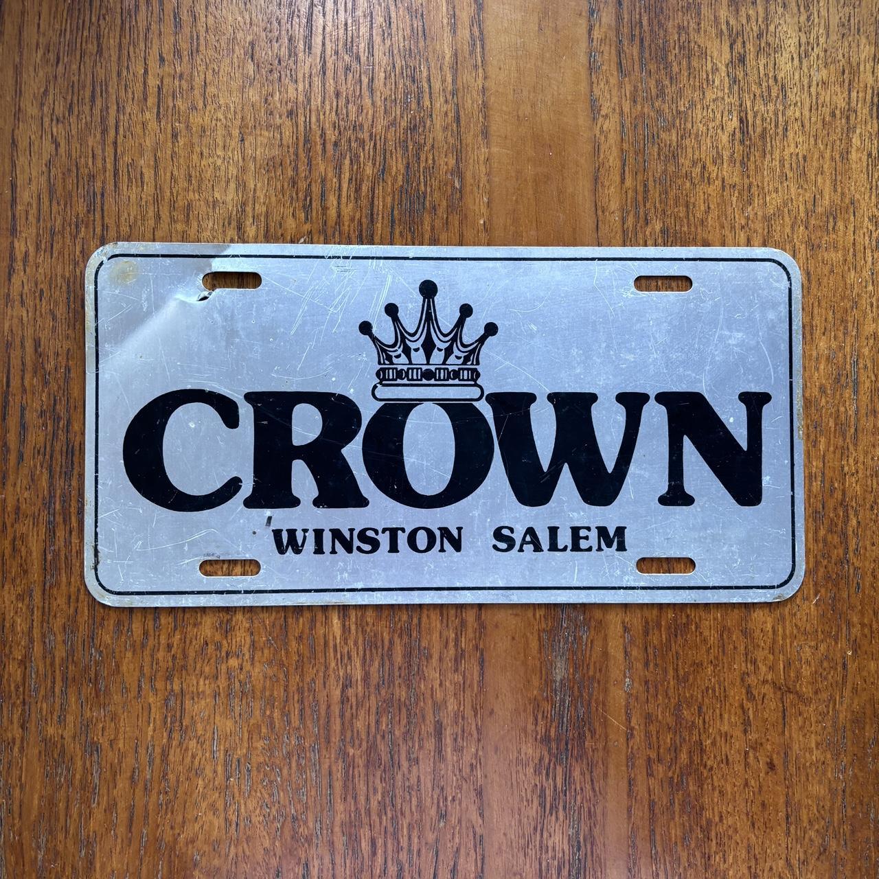 Vintage 90s USA Crown paint and supply Winston Salem North Carolina novelty license plate